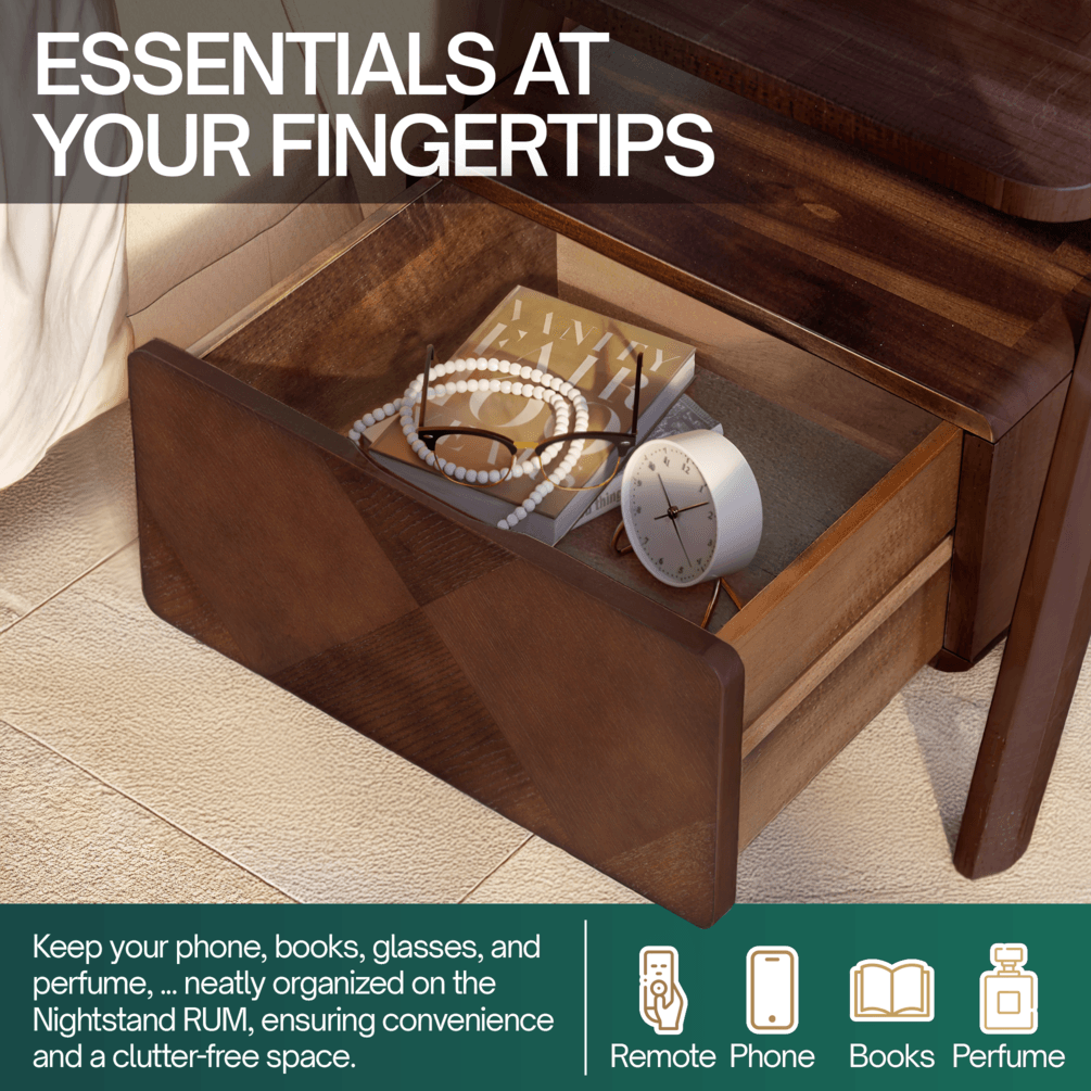 Rum Nightstand with drawer