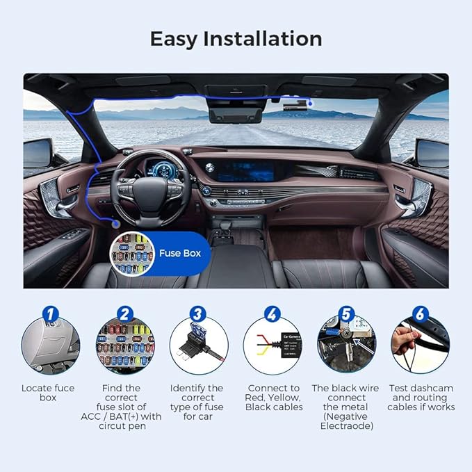AZDOME JYX05 3-Lead Acc Hardwire Kit Type-C Port
