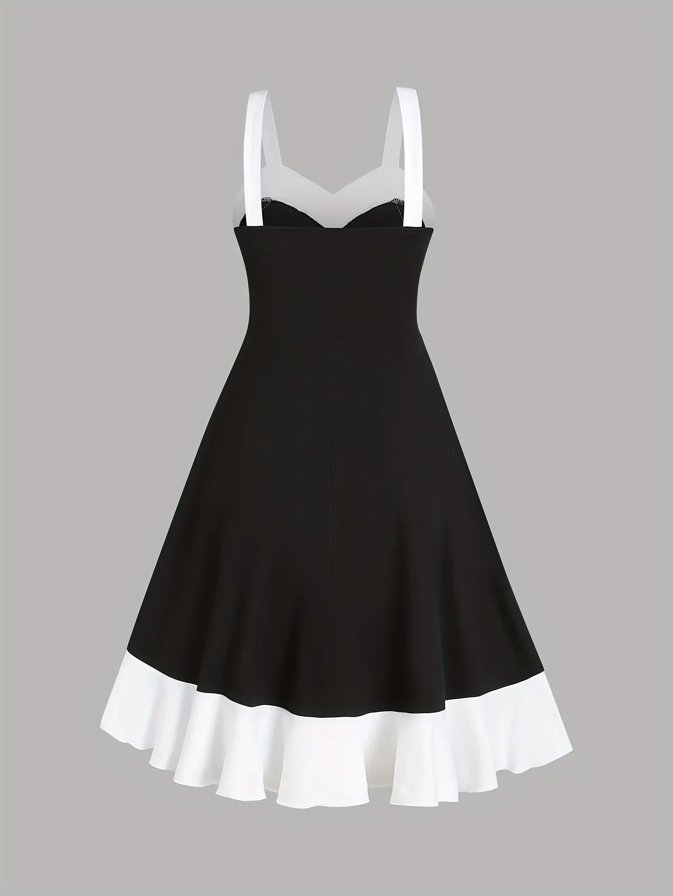 Women'S Off-Shoulder Ruched Dress with Tie-Back Detail - High-Low Hem, White & Navy Blue Contrast, Casual A-Line Midi Dress for Spring/Summer/Fall, Versatile Fashion, Nontransparent Fabric