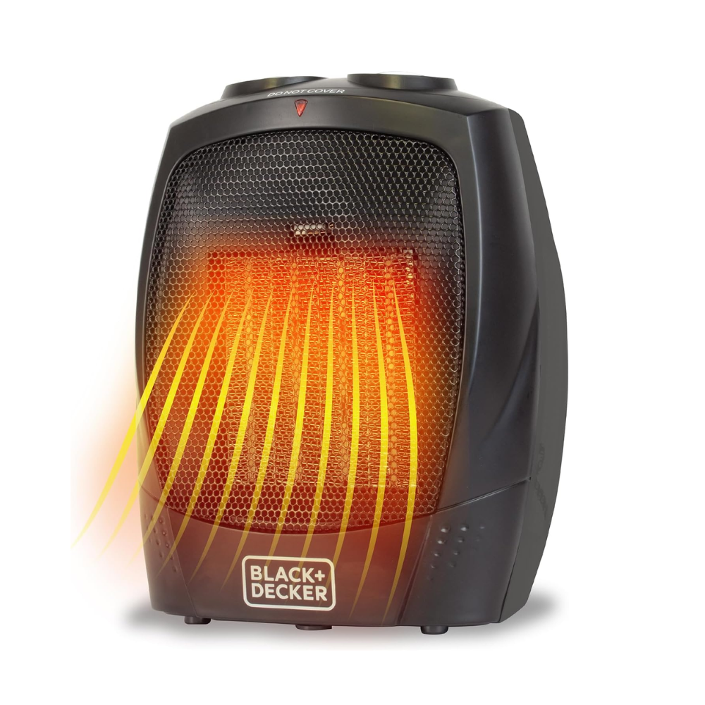 Chauffage d'appoint portable BLACK+DECKER 1500 W avec poignée pour un transport facile
