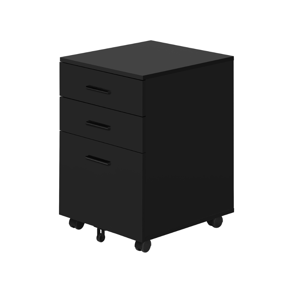 Classeur à 3 tiroirs noir sur roulettes - Monarch (I7781)