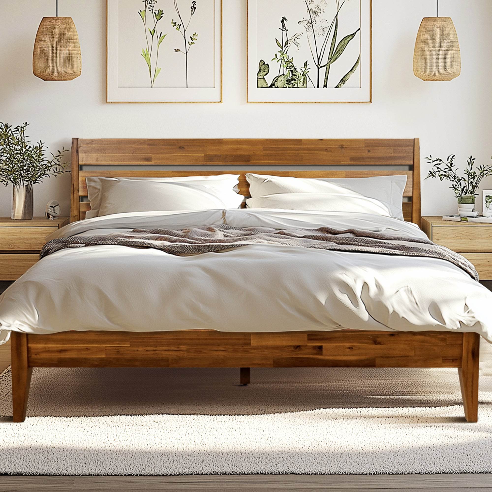 Emery Deluxe Wood Platform Bed Frame