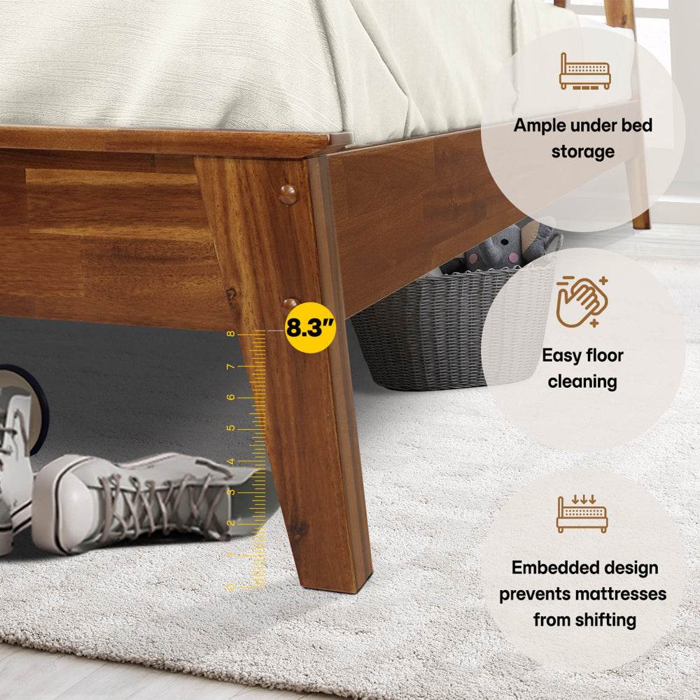 Kaylin Deluxe Wood Platform Bed Frame