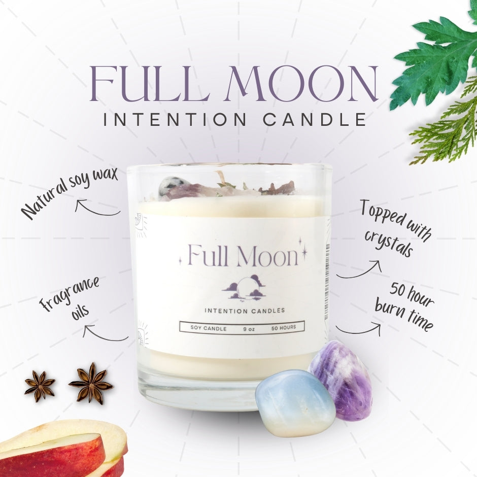 Crystal Intention Candle (Now in Clear Vessel!)