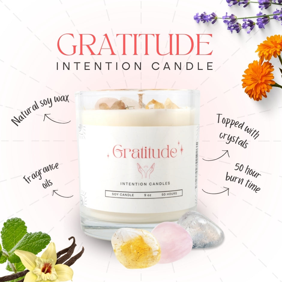 Crystal Intention Candle (Now in Clear Vessel!)