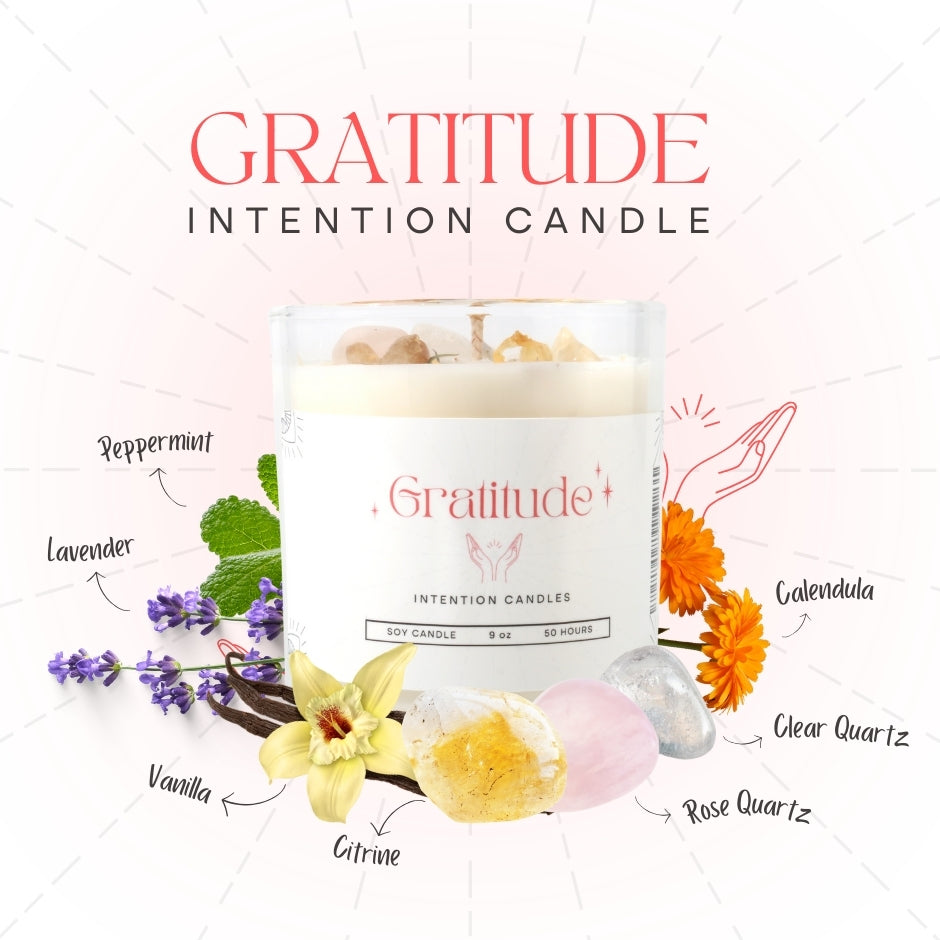 Crystal Intention Candle (Now in Clear Vessel!)