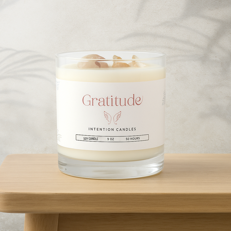 Crystal Intention Candle (Now in Clear Vessel!)
