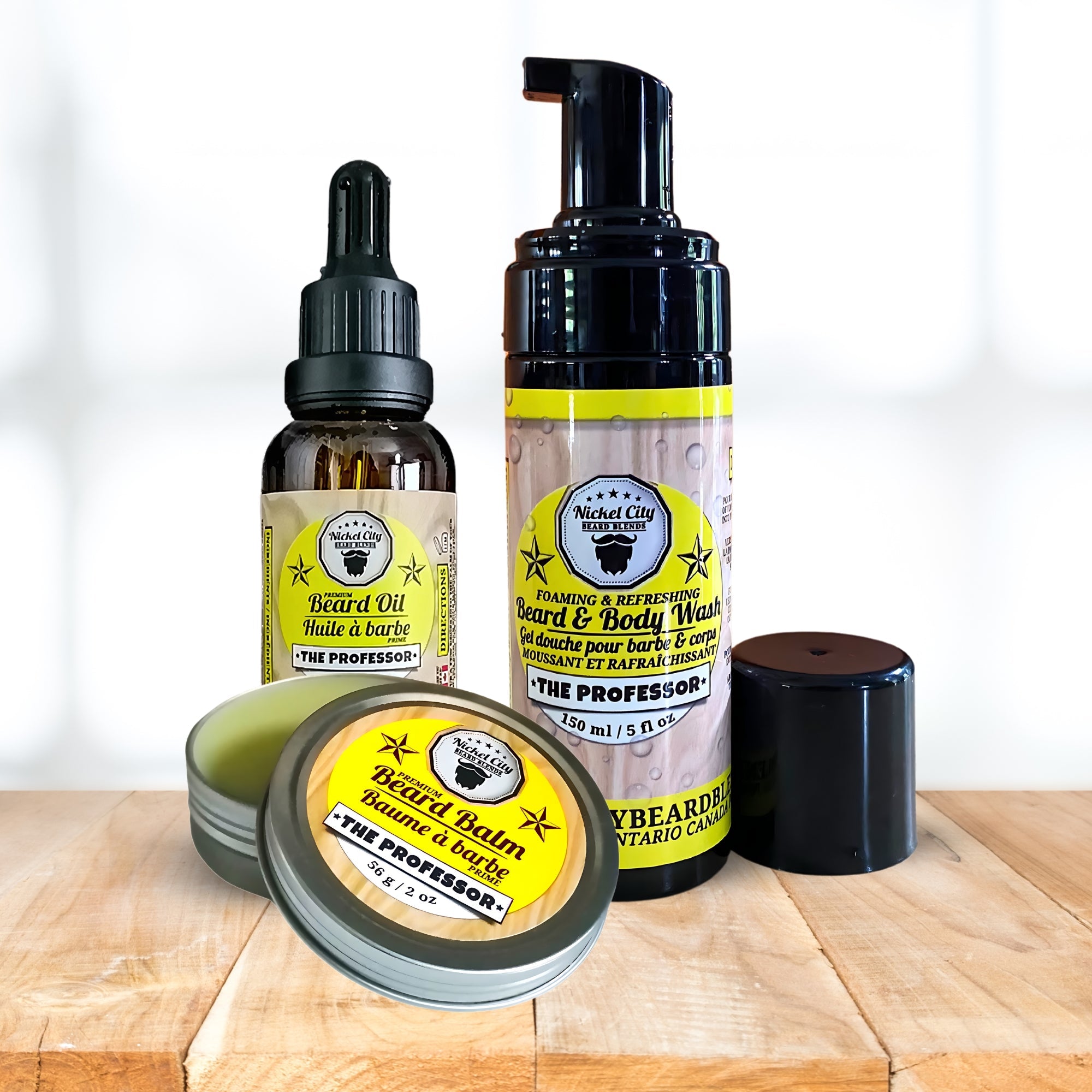 Beard Boss Trinity Bundle – The Professor (3-Piece Beard Care Set: Oil, Balm, Shampoo) | Crisp Cedarwood, Smooth Vanilla & Sweet Cigar Undertone | Dr. Chris Schneider Collaboration