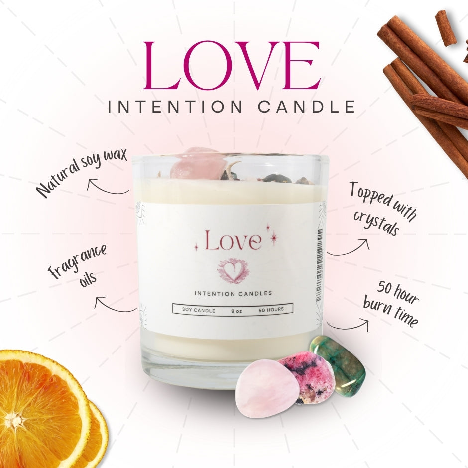 Crystal Intention Candle (Now in Clear Vessel!)
