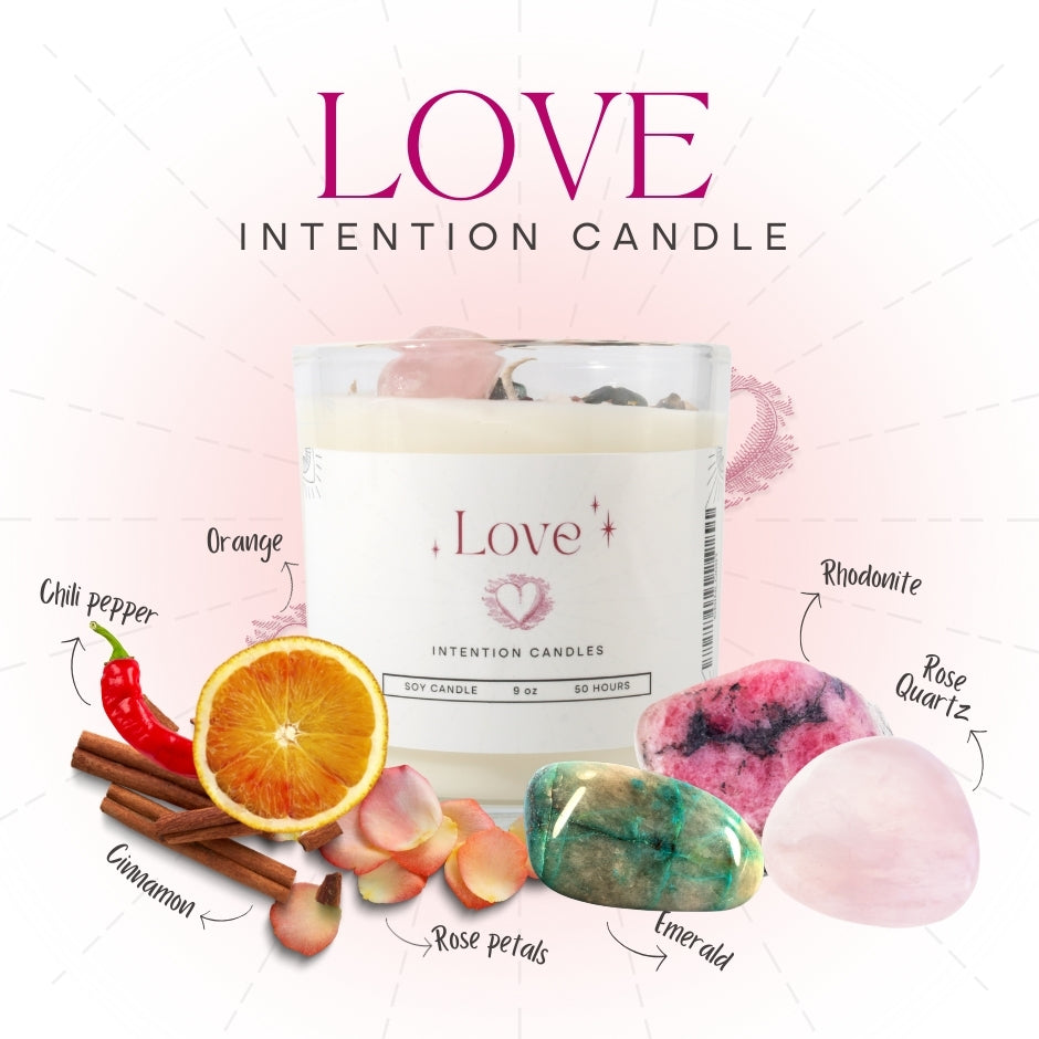Crystal Intention Candle (Now in Clear Vessel!)