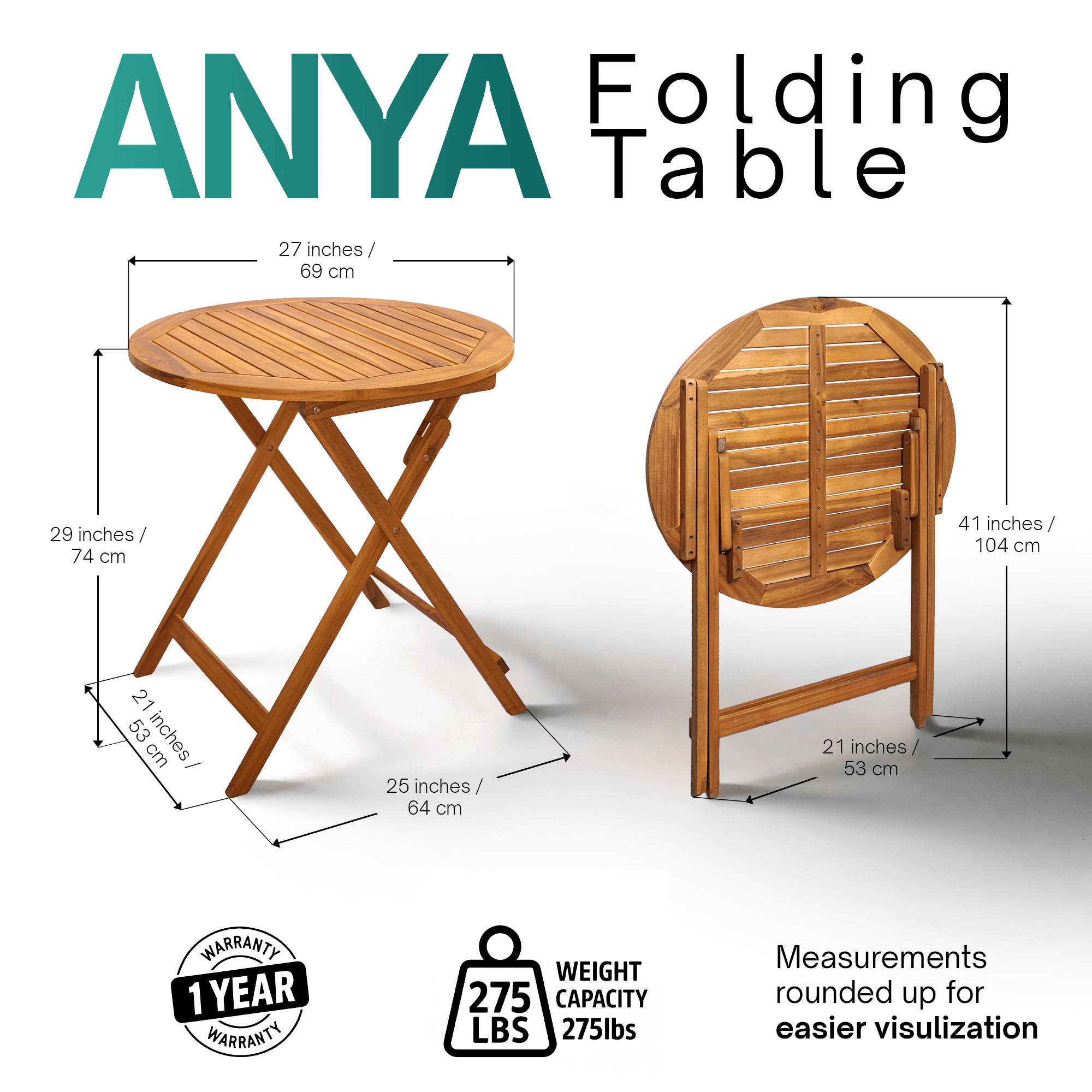 Anya Outdoor Folding Table
