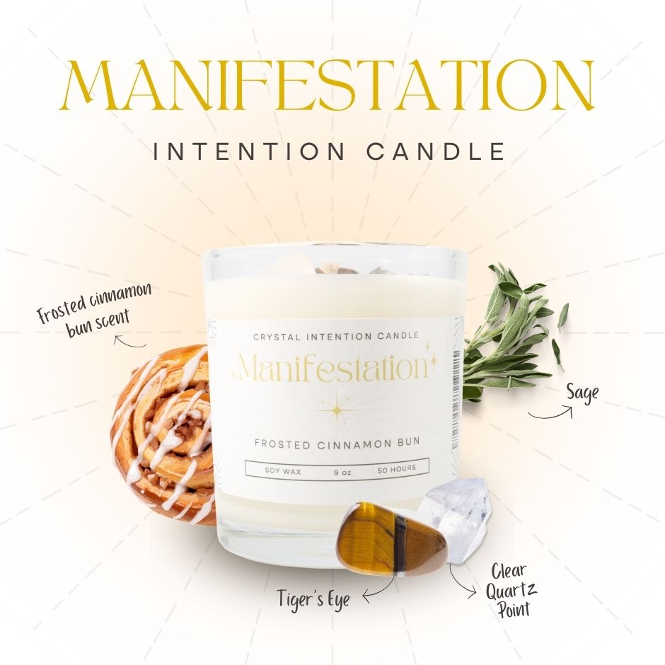 Crystal Intention Candle (Now in Clear Vessel!)