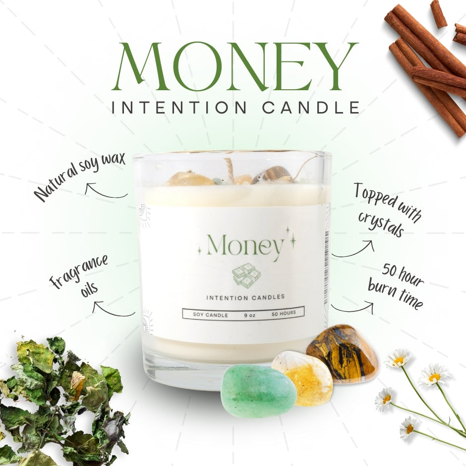 Crystal Intention Candle (Now in Clear Vessel!)