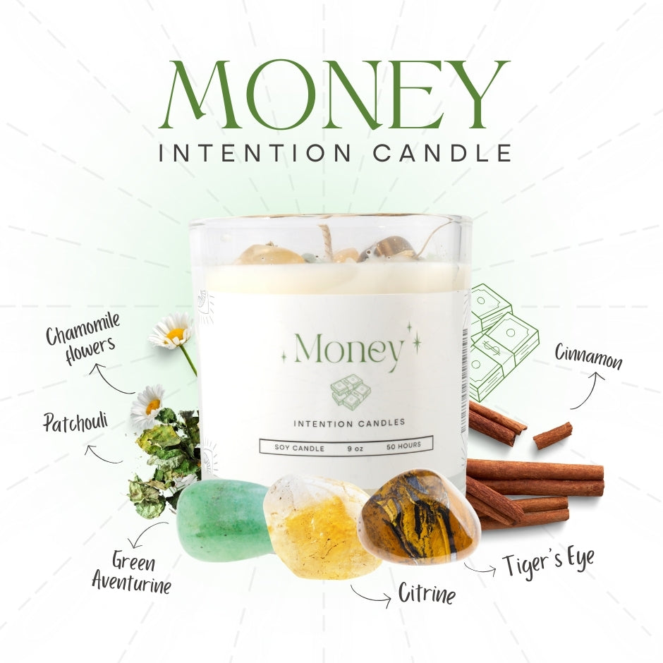 Crystal Intention Candle (Now in Clear Vessel!)