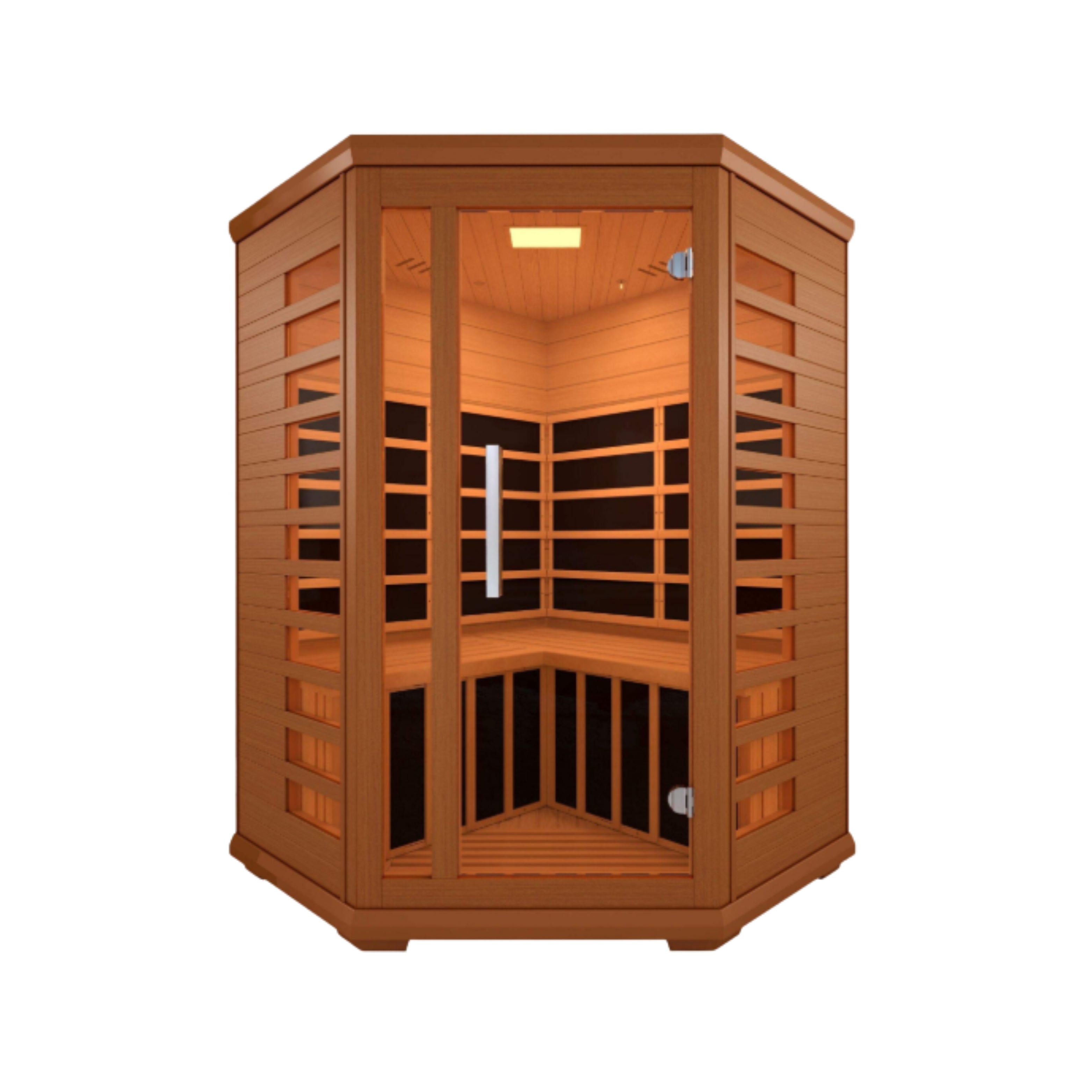 Sauna Infrarouge d'angle Westinghouse pour 2 personnes - En bois de pruche avec chromothérapie LED - Usage Intérieur Uniquement (WES43-2100)