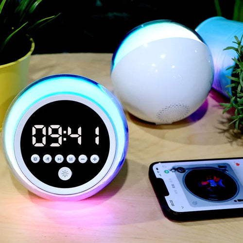 LED Ambient Bluetooth Speaker ABS Multifunctional Three Speed Bright