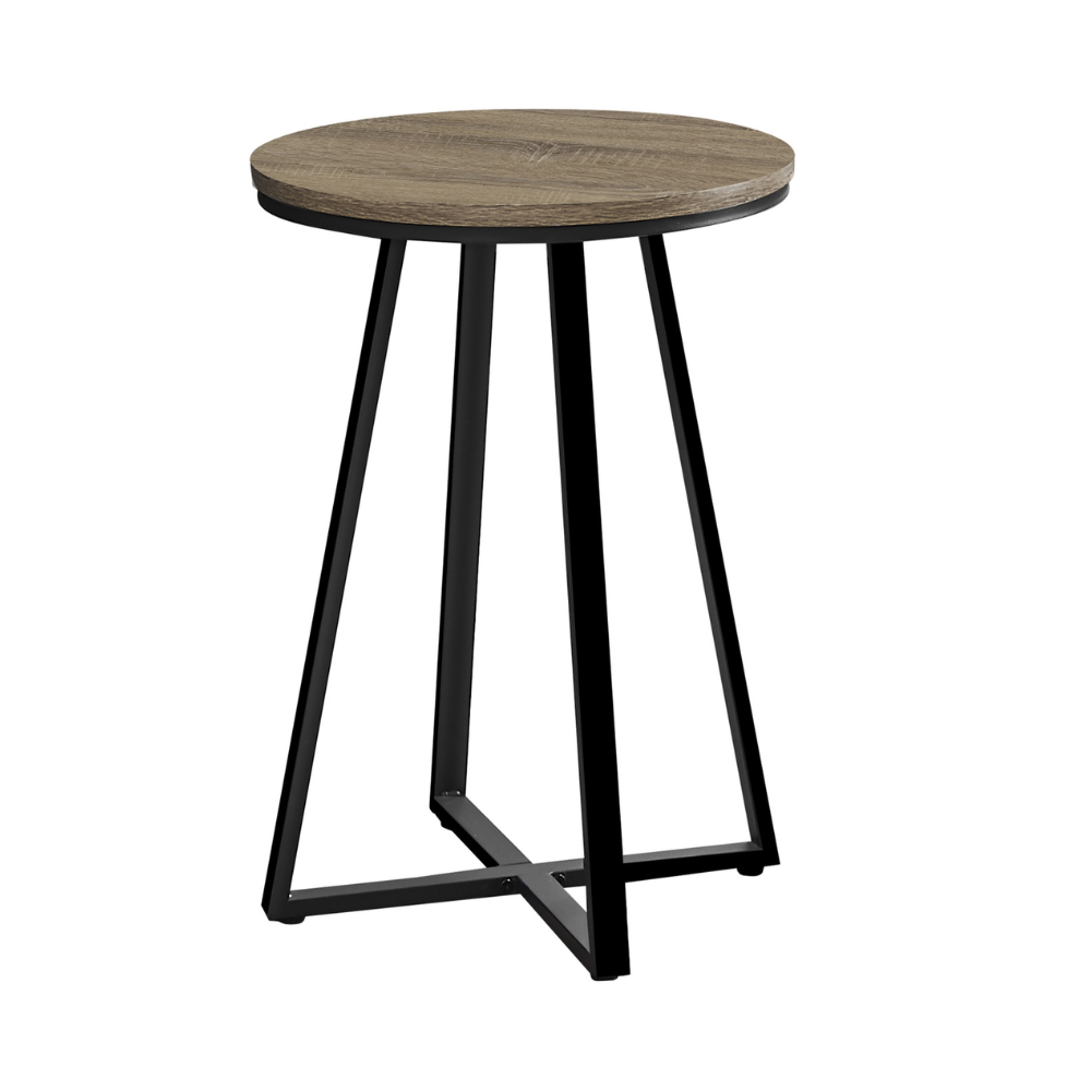 Table d'appoint metal de couleur noir et taupe foncé