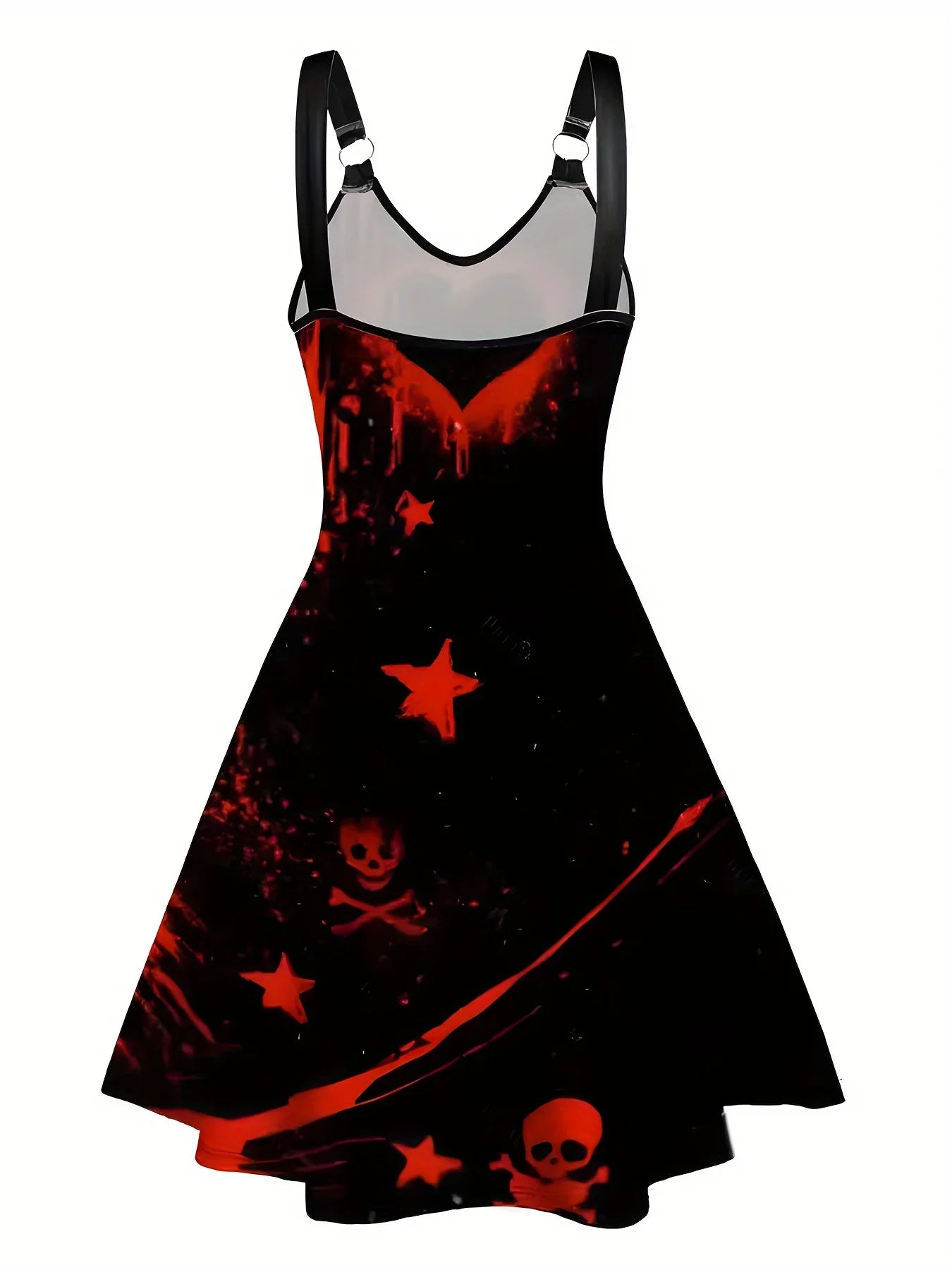 European and American Women's Gothic Style Sleeveless Printed Dress