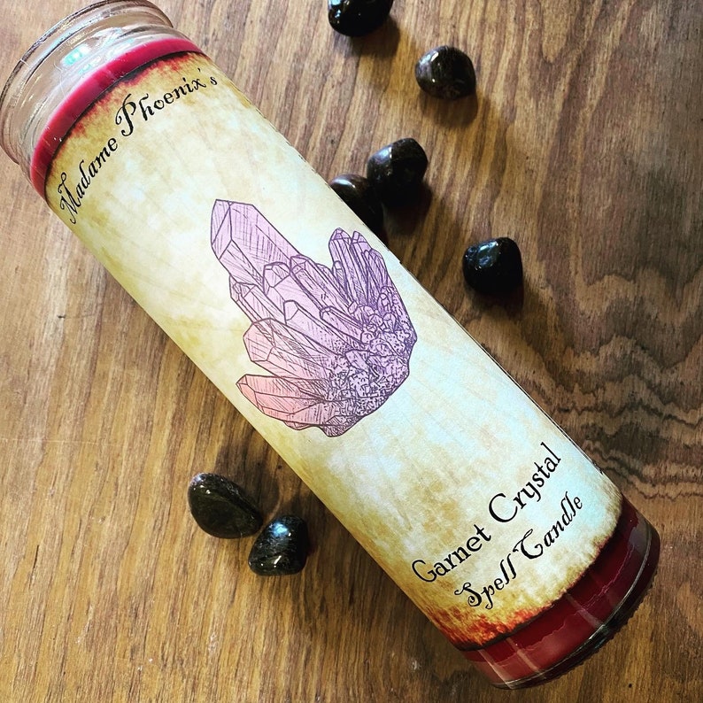 Crystal Magic Garnet Spell Candle