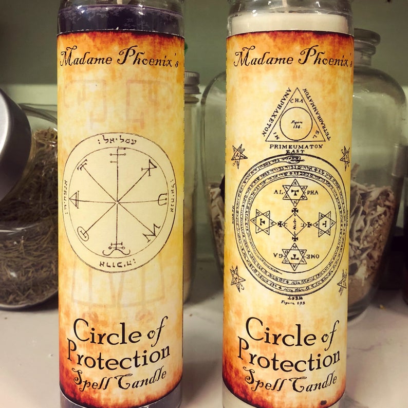 Circle of Protection Magic Spell Candle (White)
