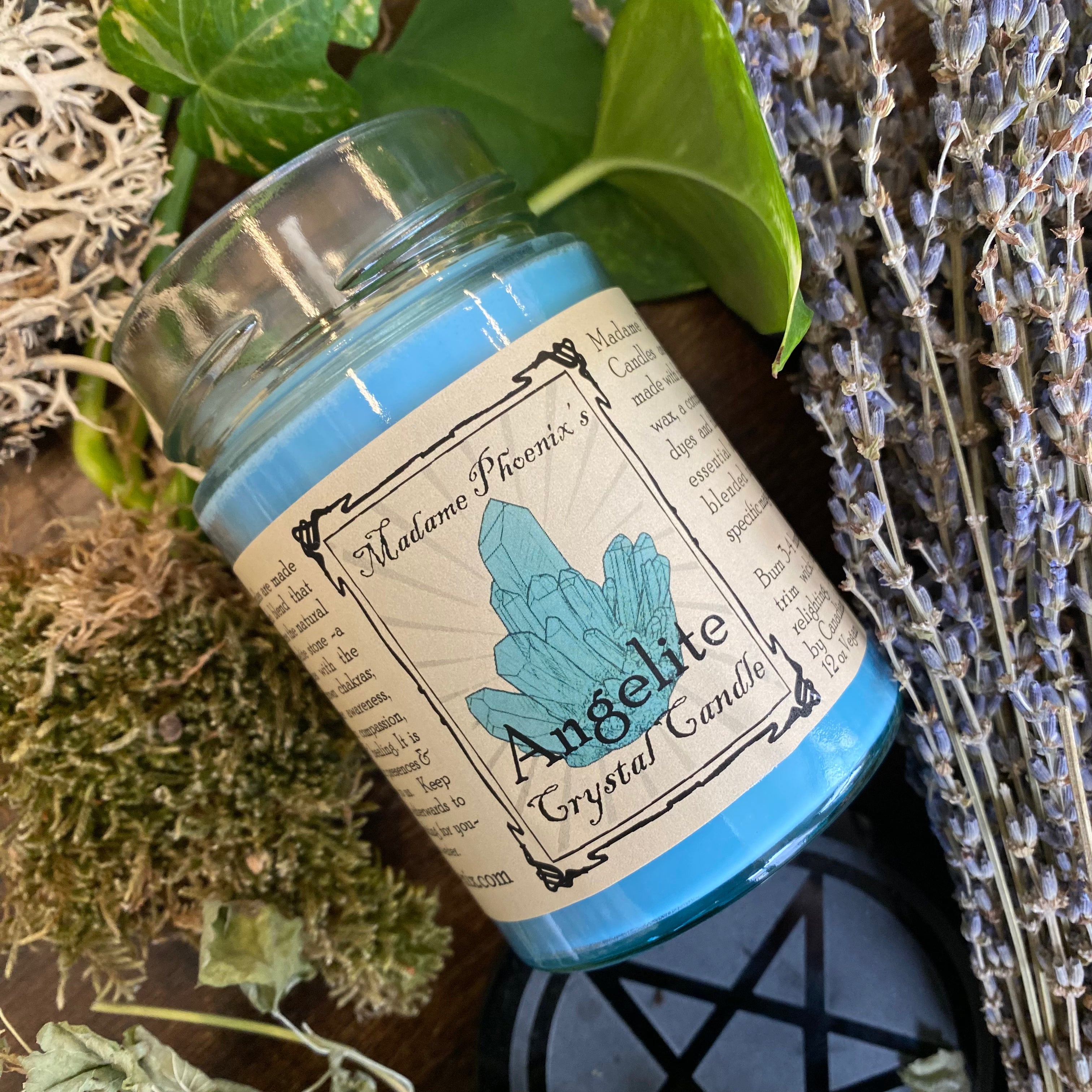 Crystal Magic Angelite Spell Candle