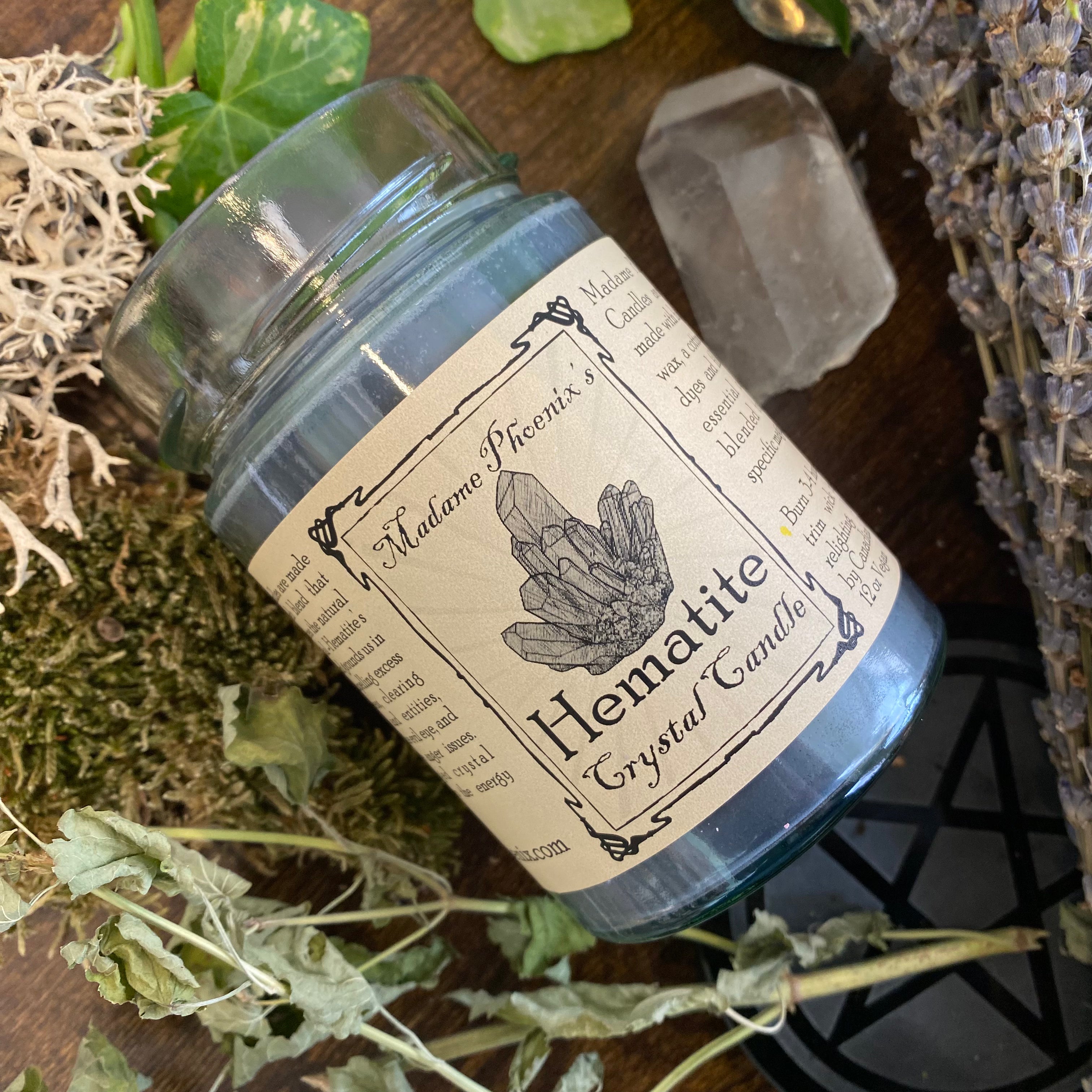 Crystal Magic Hematite Spell Candle