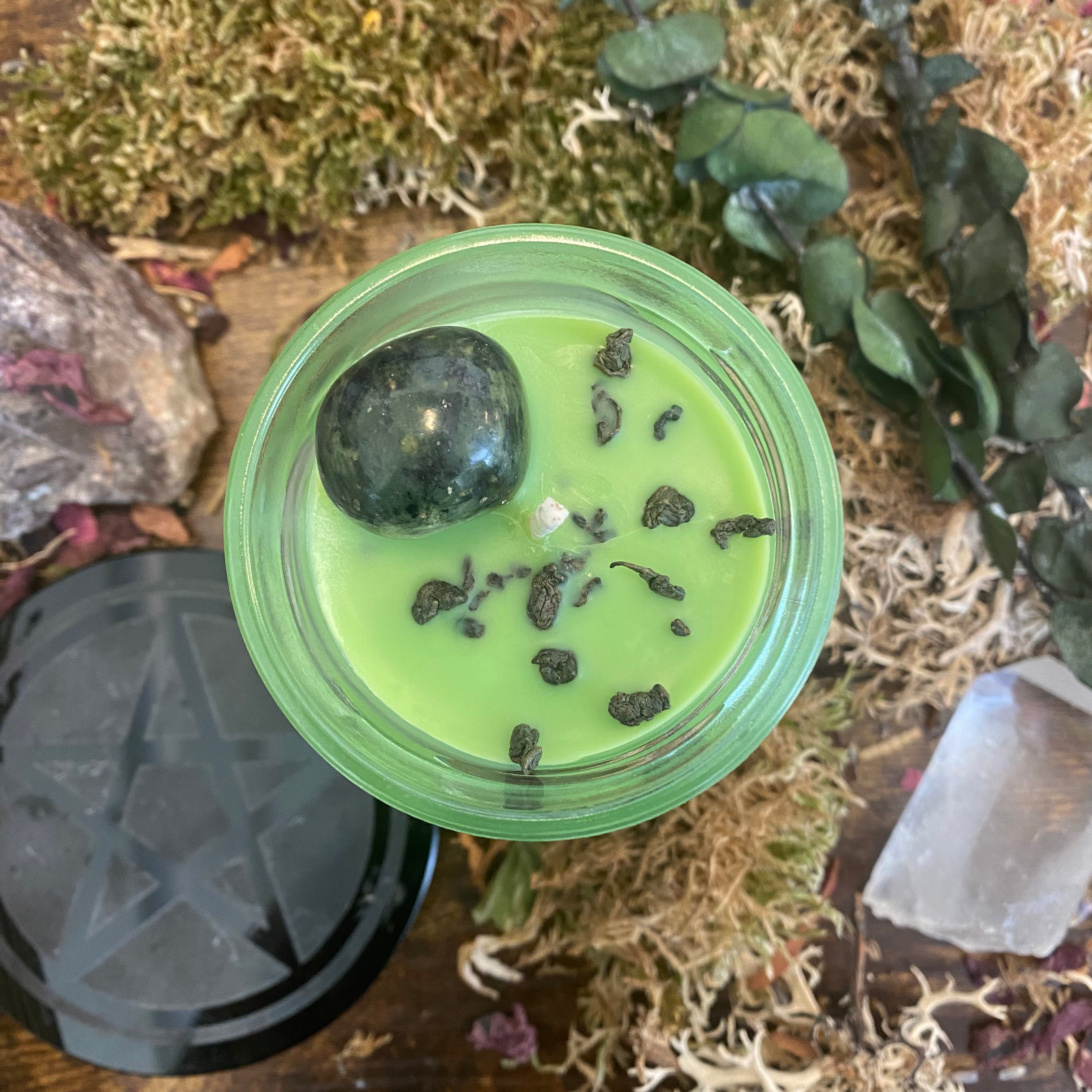 Crystal Magic Jade Spell Candle