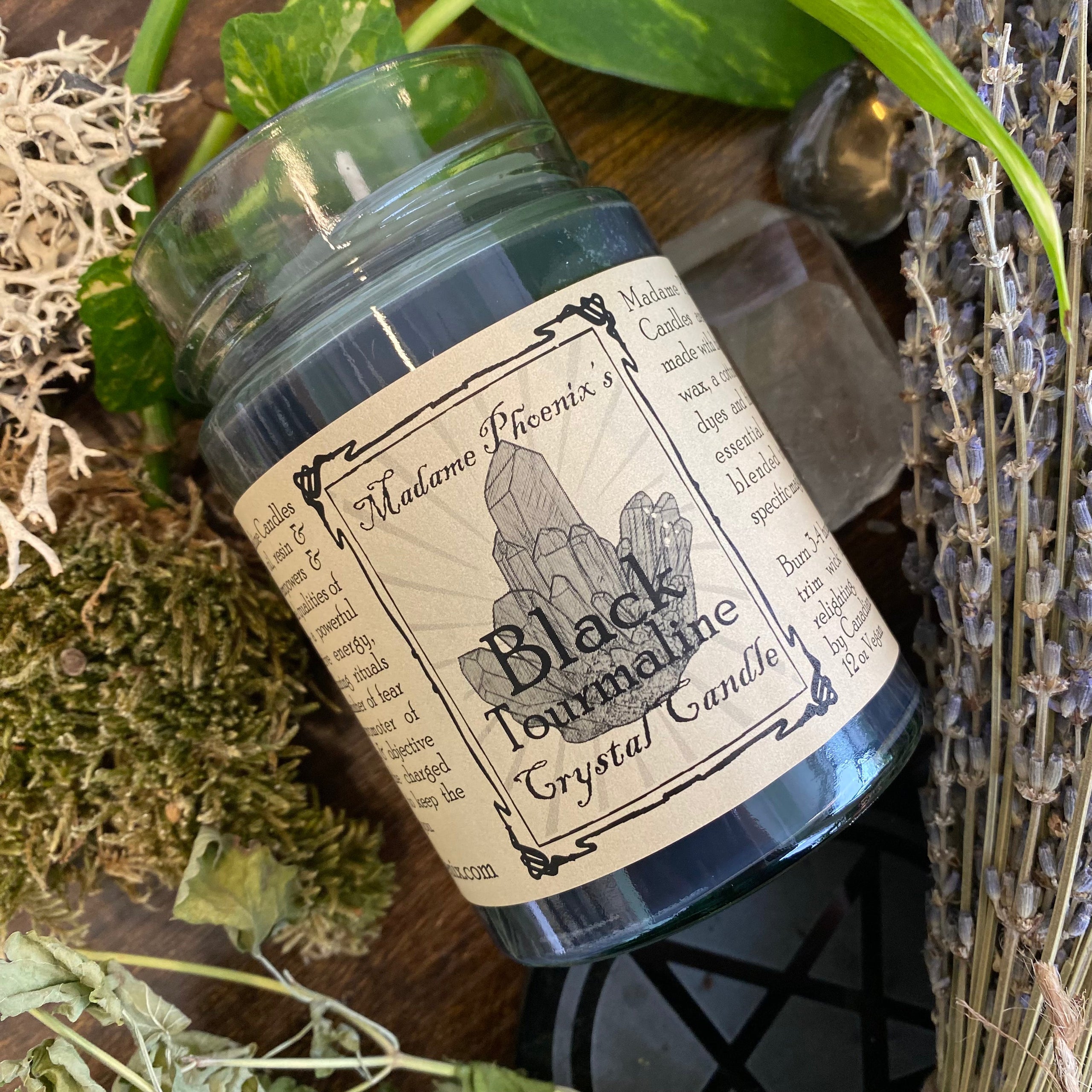 Crystal Magic Black Tourmaline Spell Candle