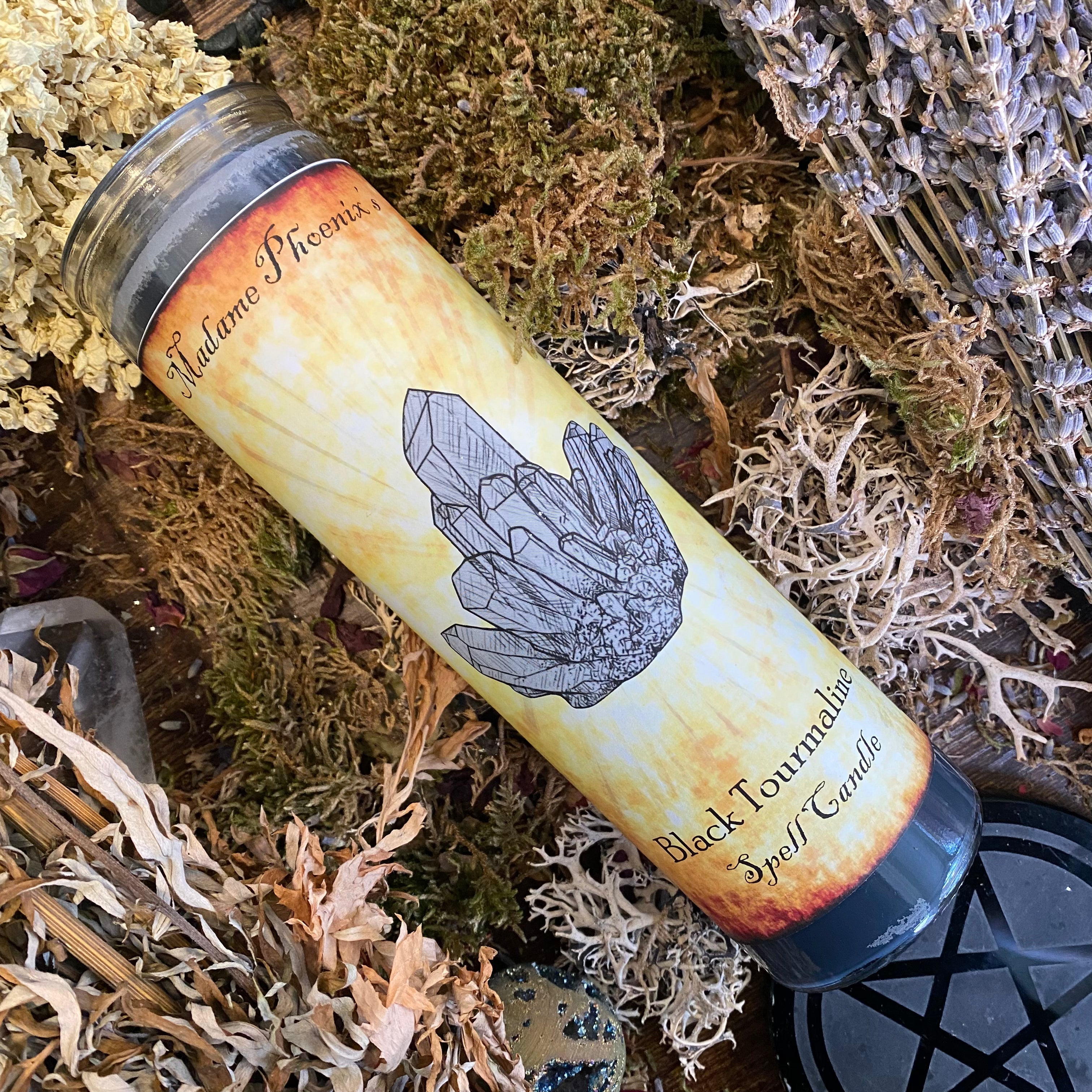 Crystal Magic Black Tourmaline Spell Candle