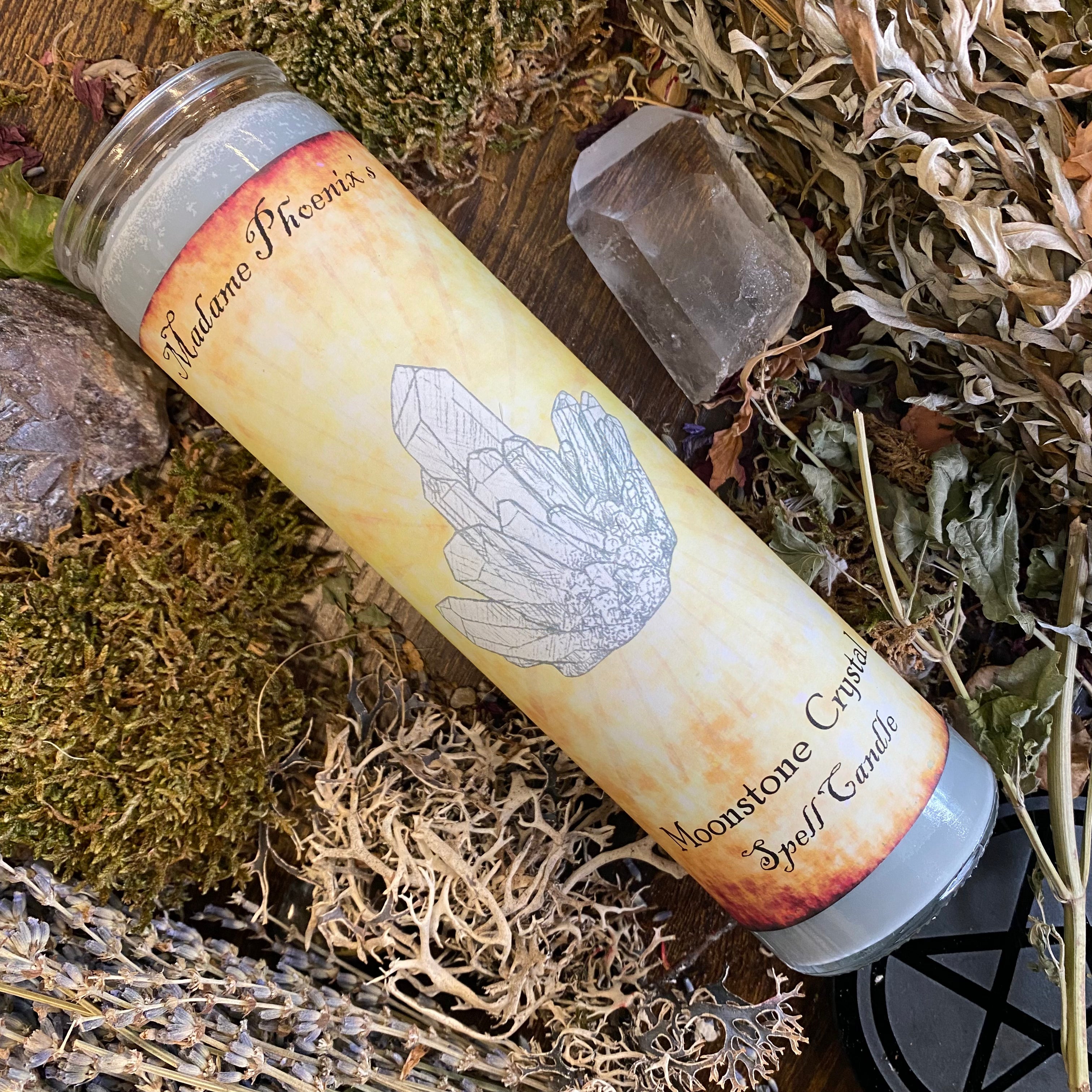 Crystal Magic Moonstone Candle