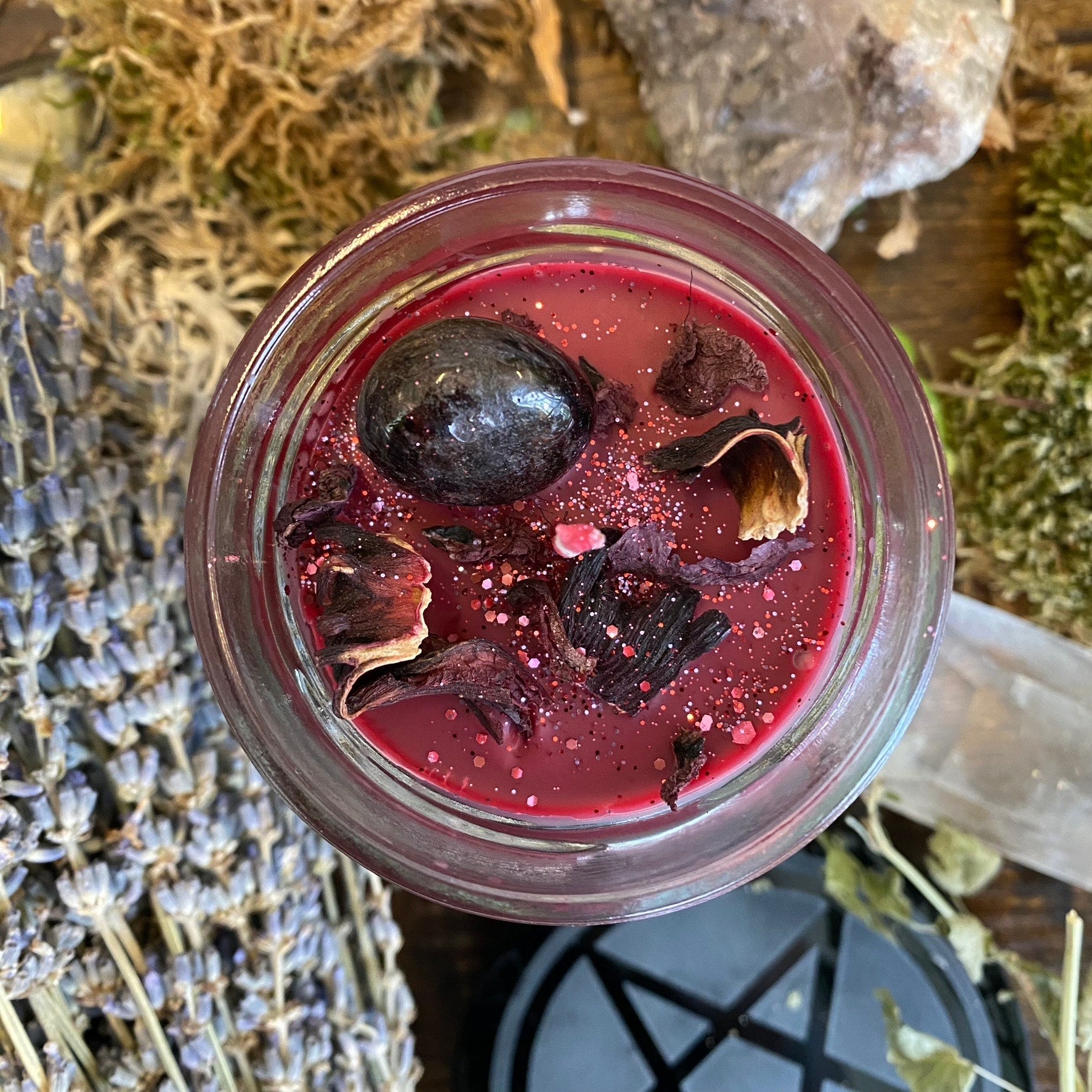 Crystal Magic Garnet Spell Candle