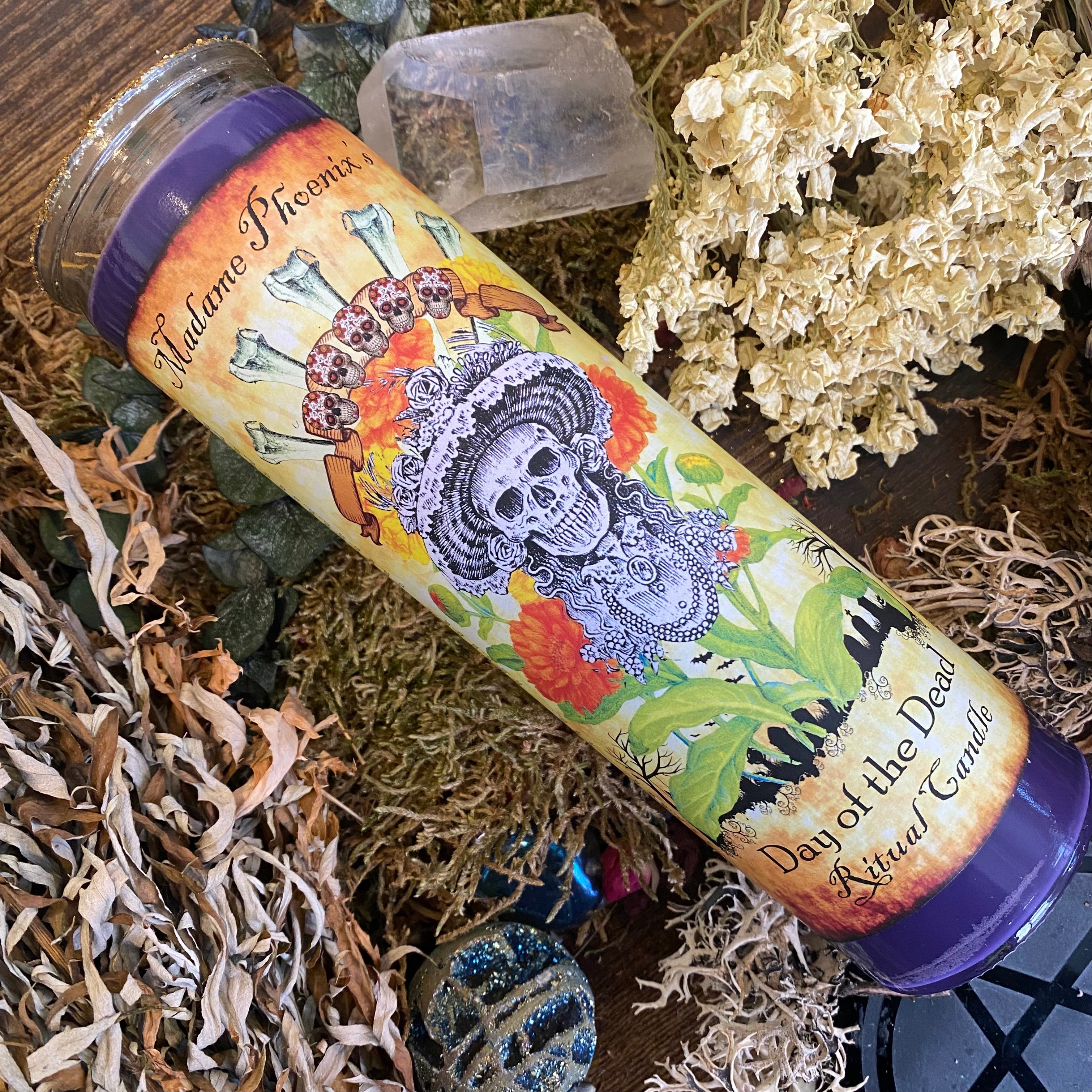 Day of the Dead Ancestor Offering Magic Spell Candle