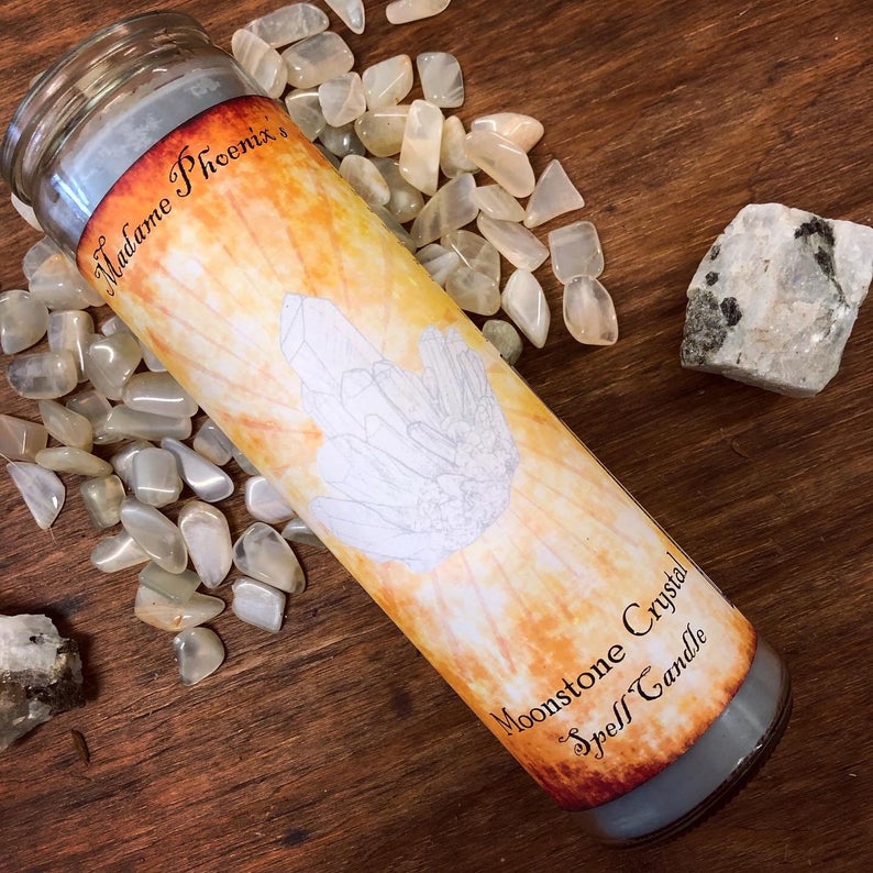 Crystal Magic Moonstone Candle