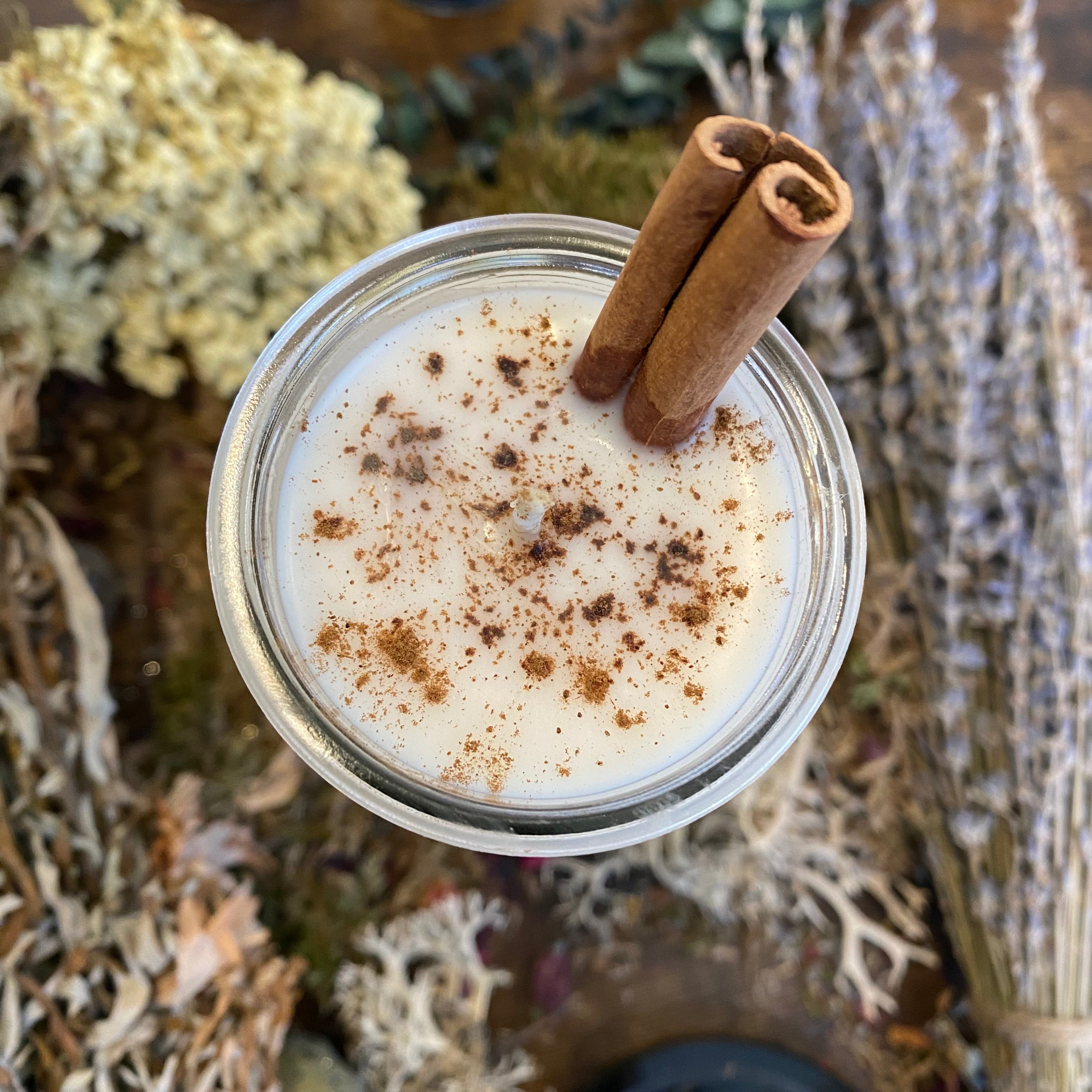 Spiked Eggnog Holiday Seasonal Abundance Blessing Solstice Candle