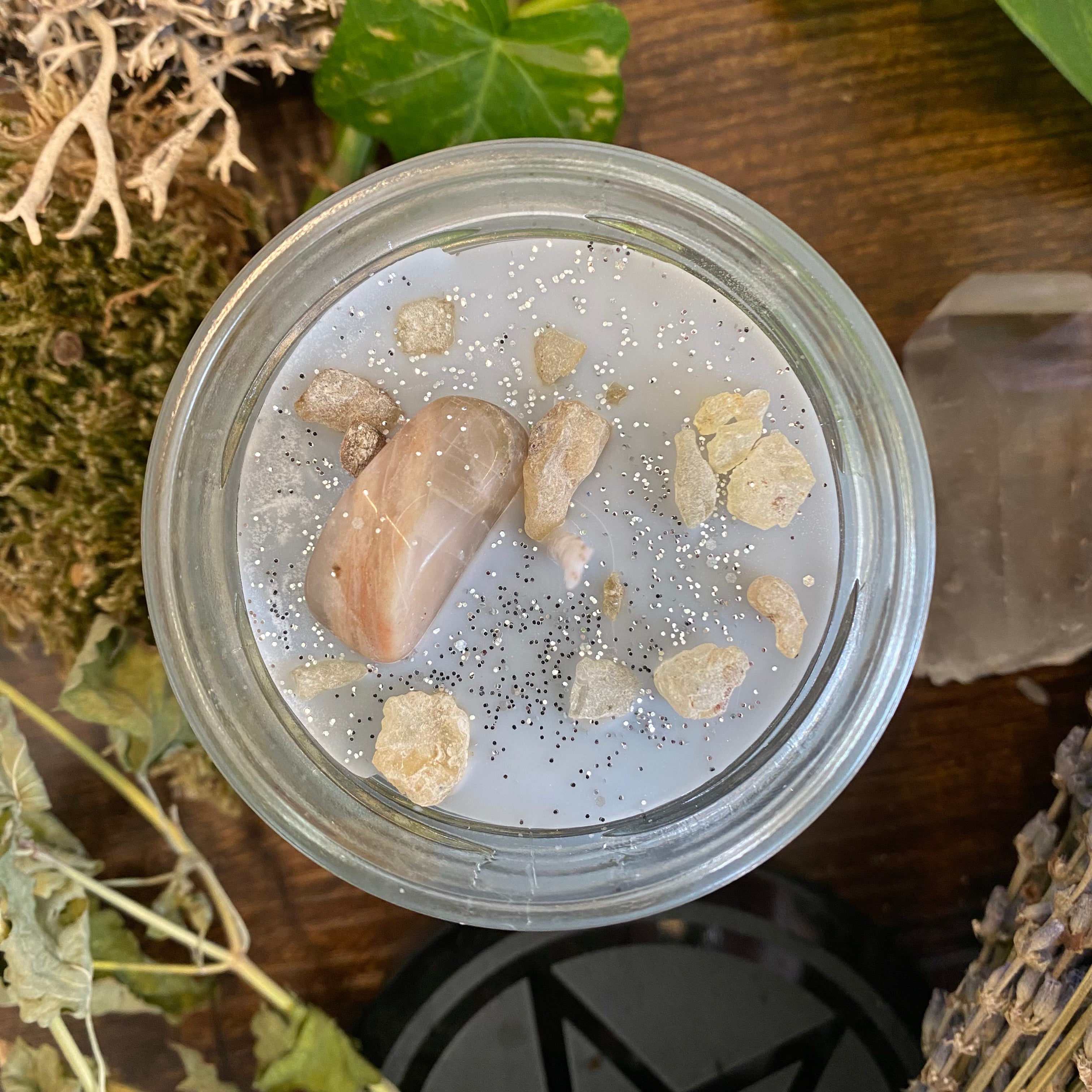 Crystal Magic Moonstone Candle