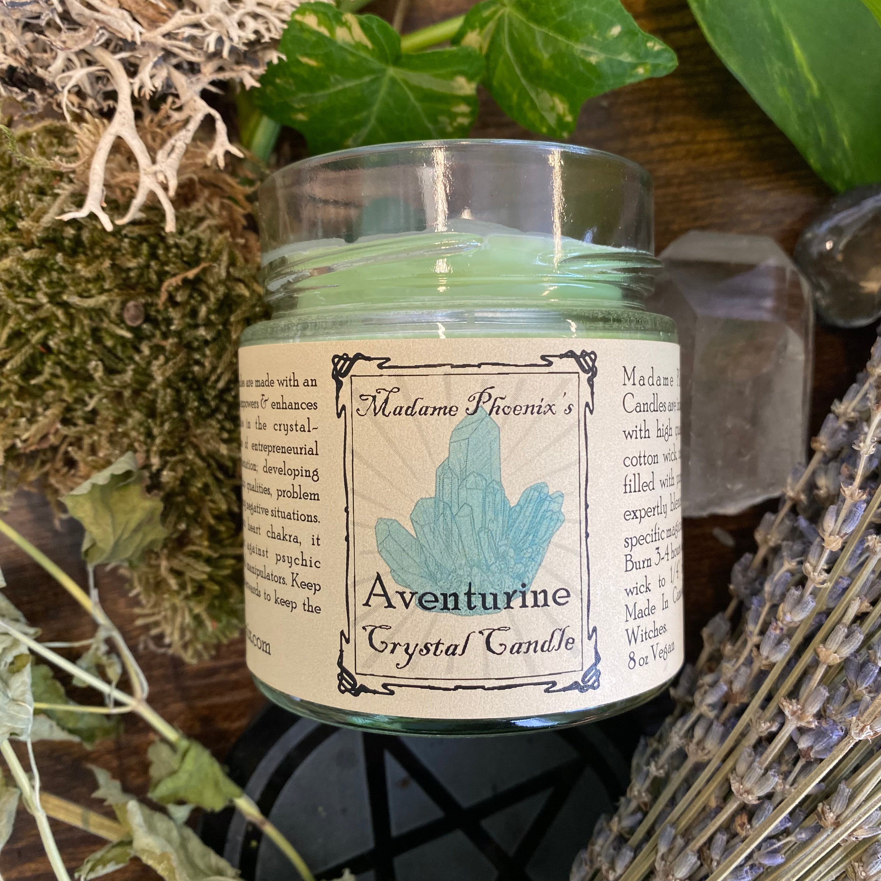 Crystal Magic Aventurine Spell Candle