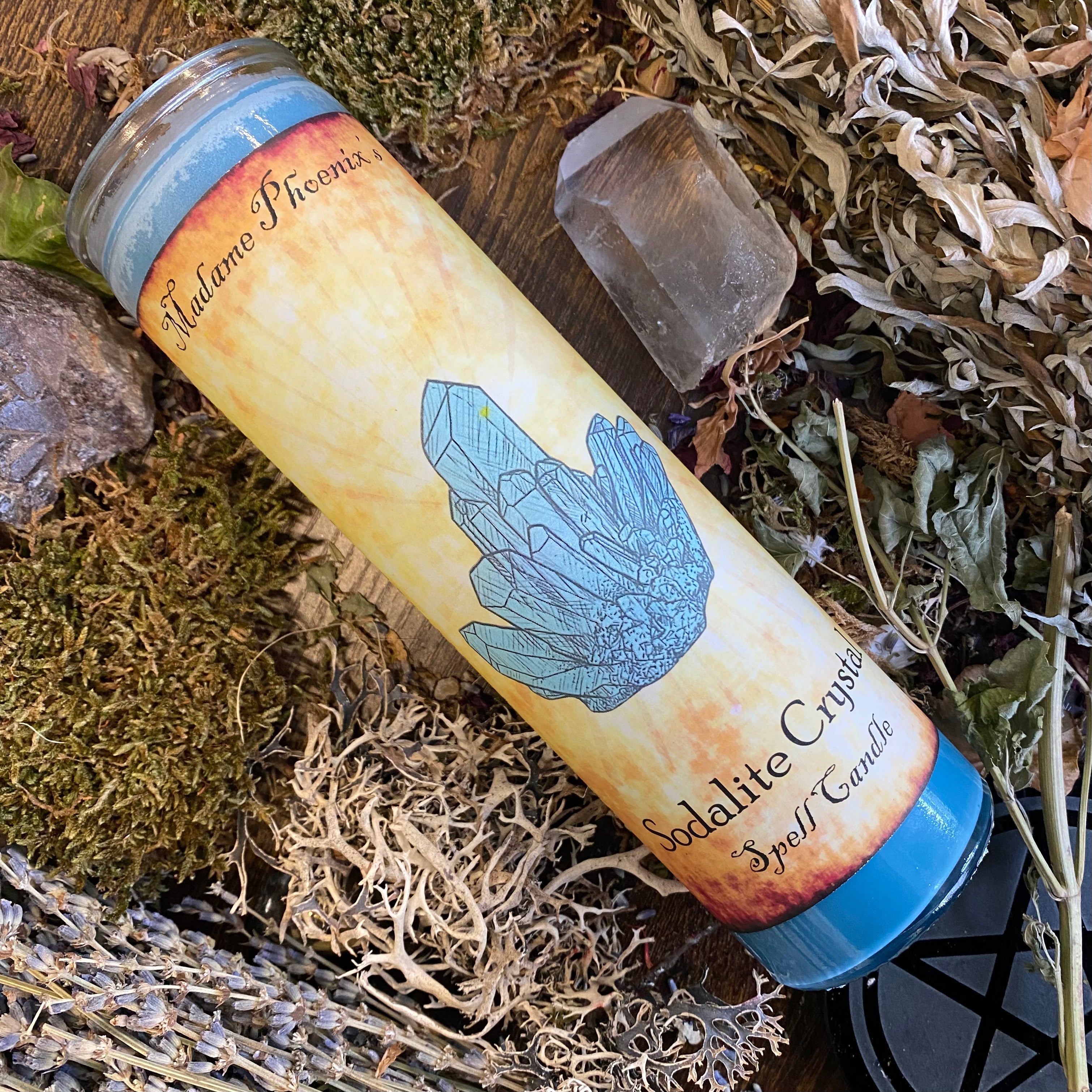 Crystal Magic Sodalite Spell Candle