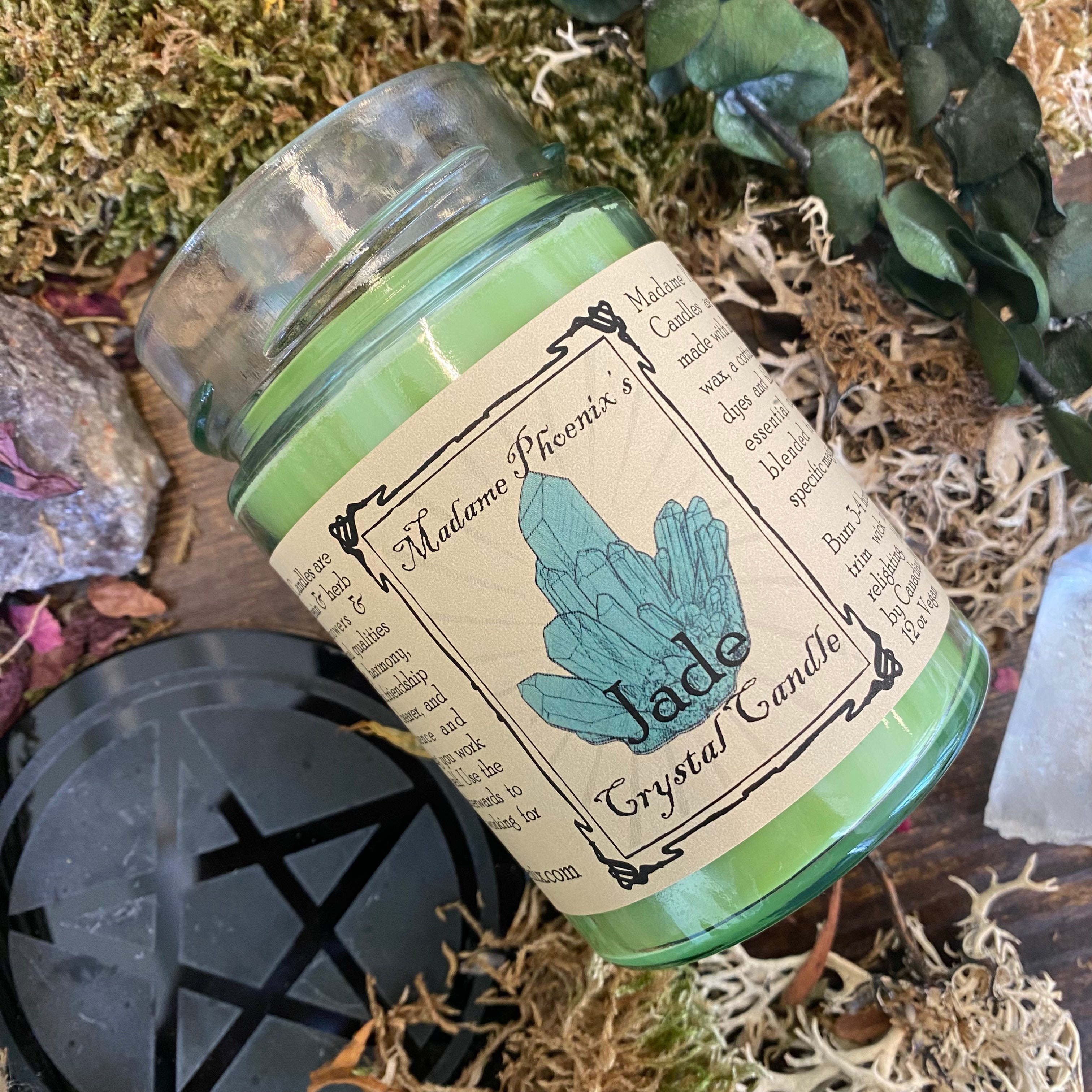 Crystal Magic Jade Spell Candle