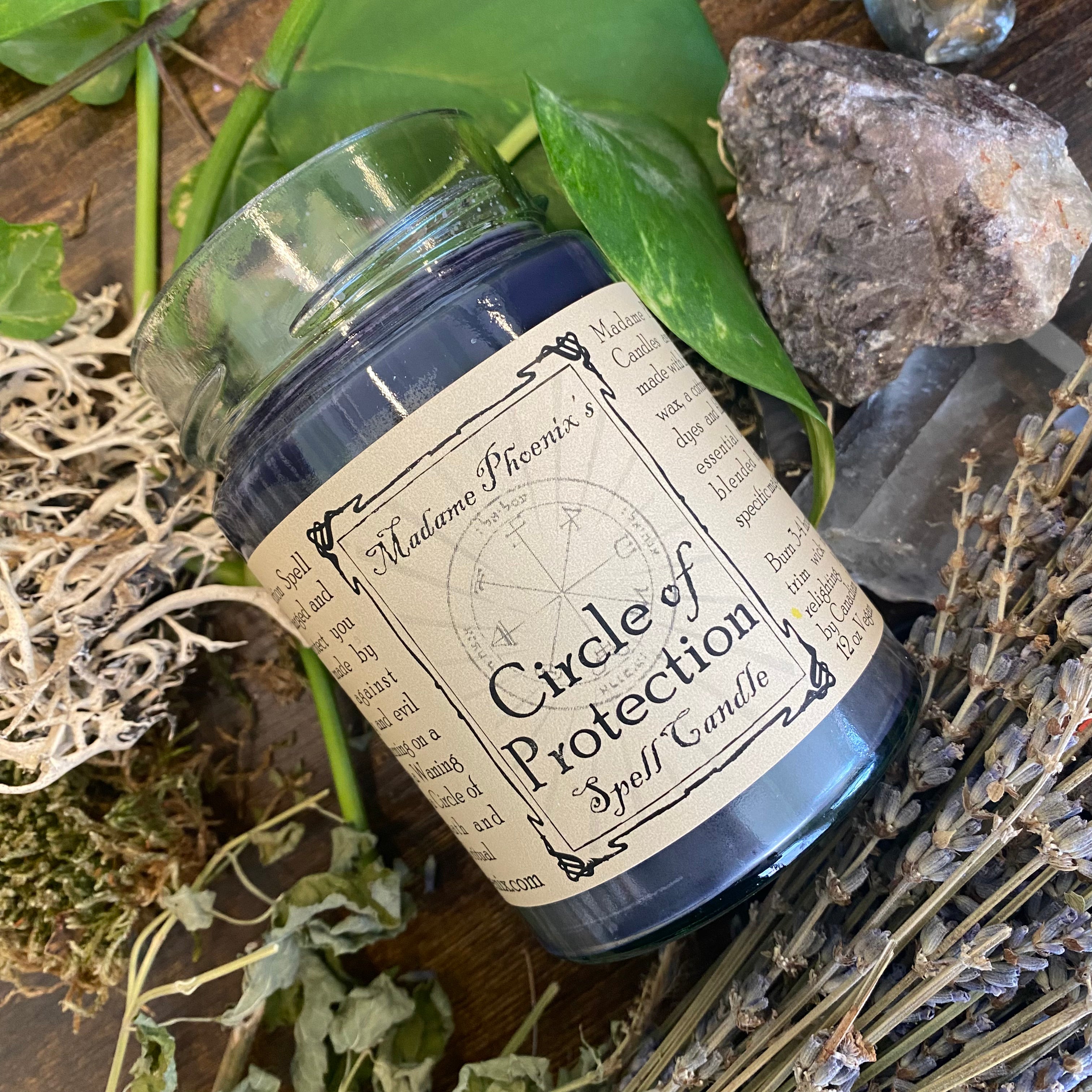 Circle of Protection Magic Spell Candle (Midnight Purple)