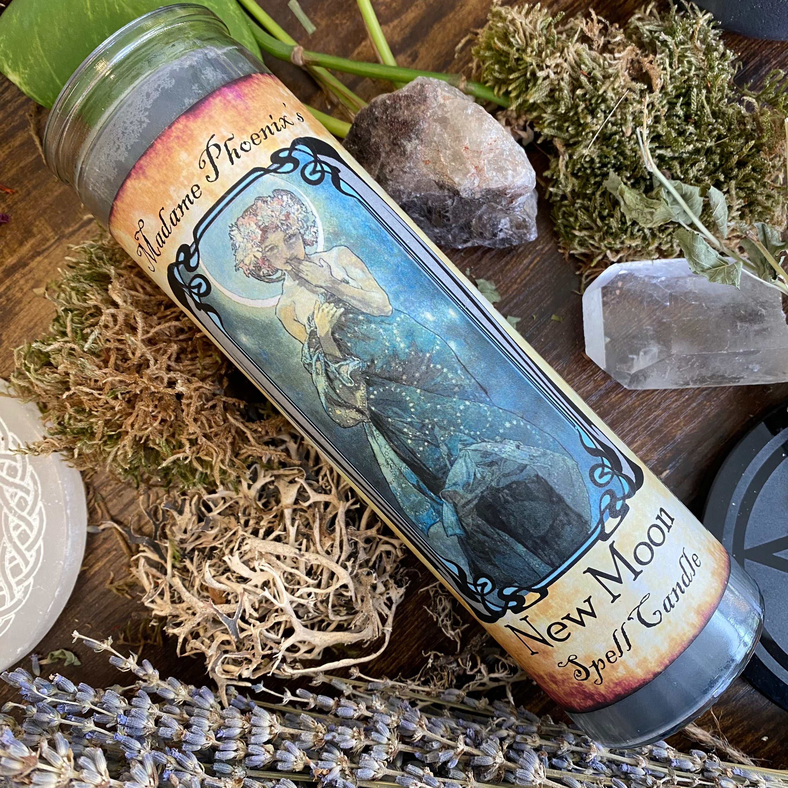 New Moon Ritual Spell Candle