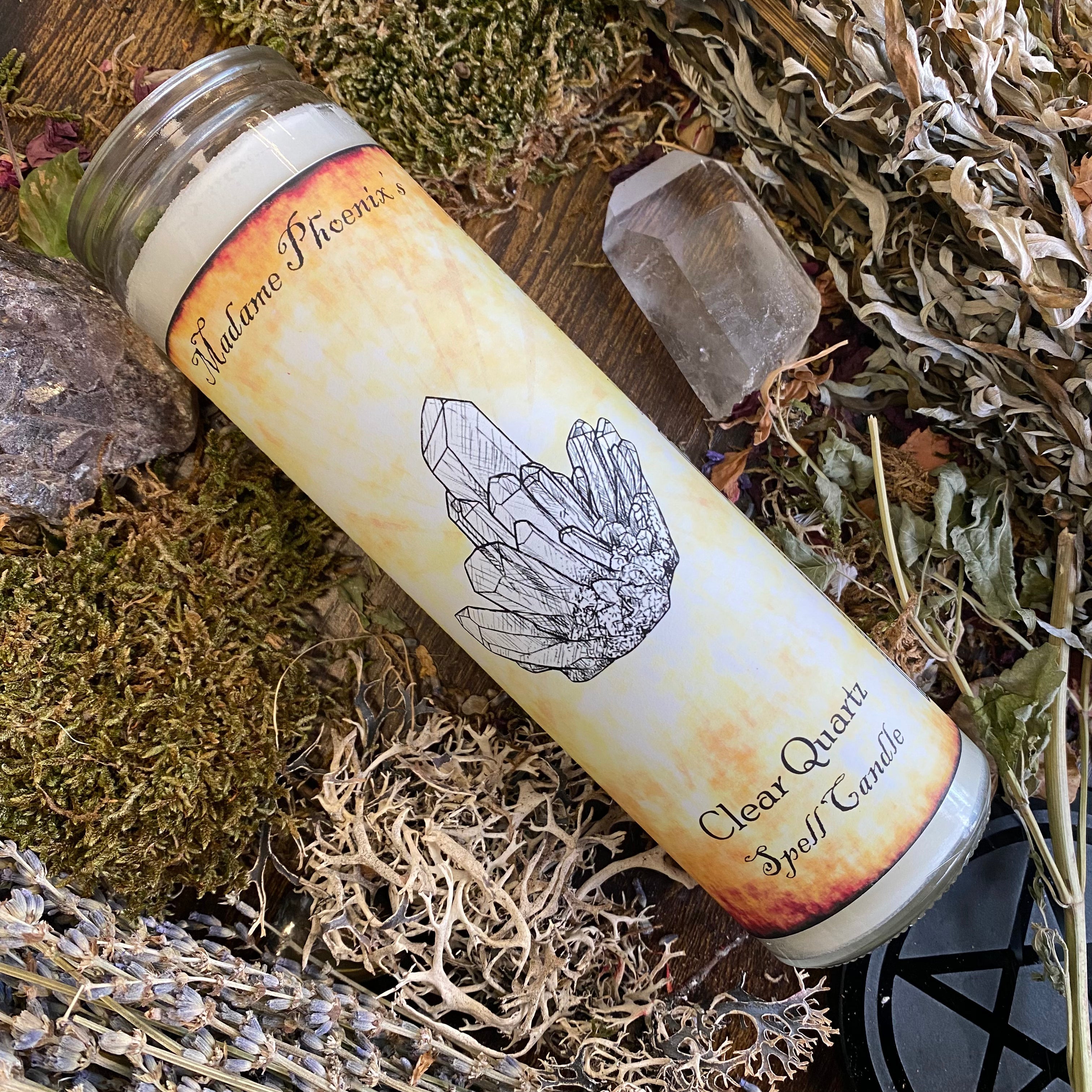 Crystal Magic Clear Quartz Spell Candle