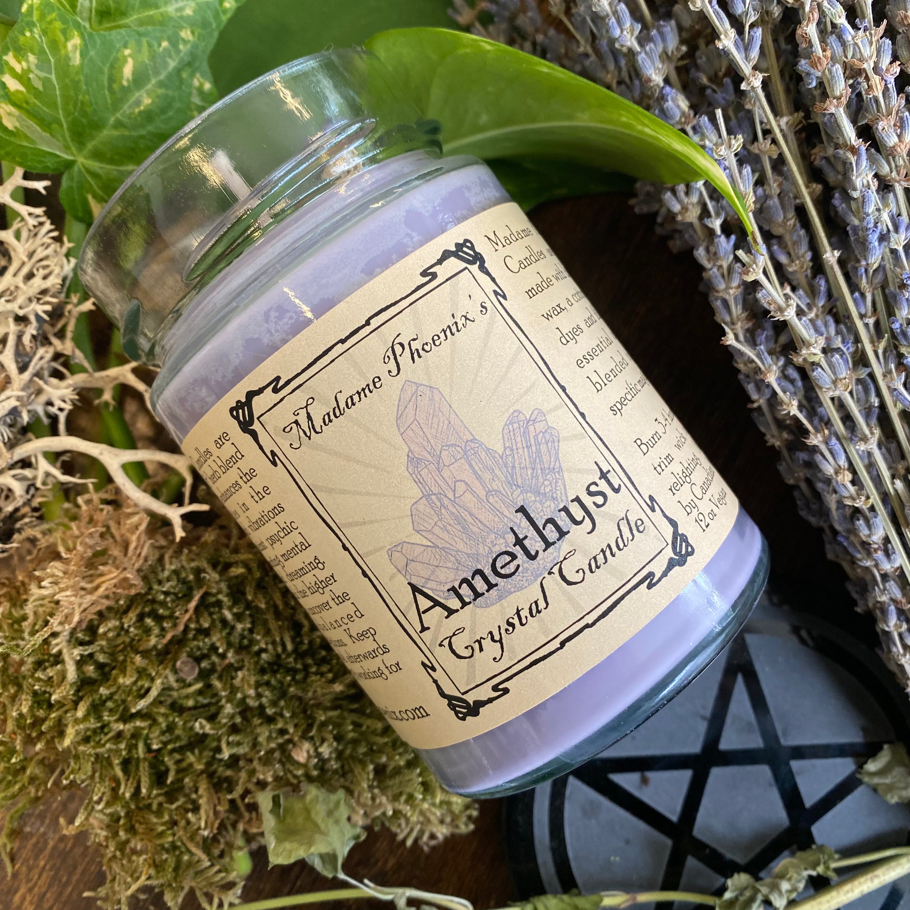 Crystal Magic Amethyst Spell Candle