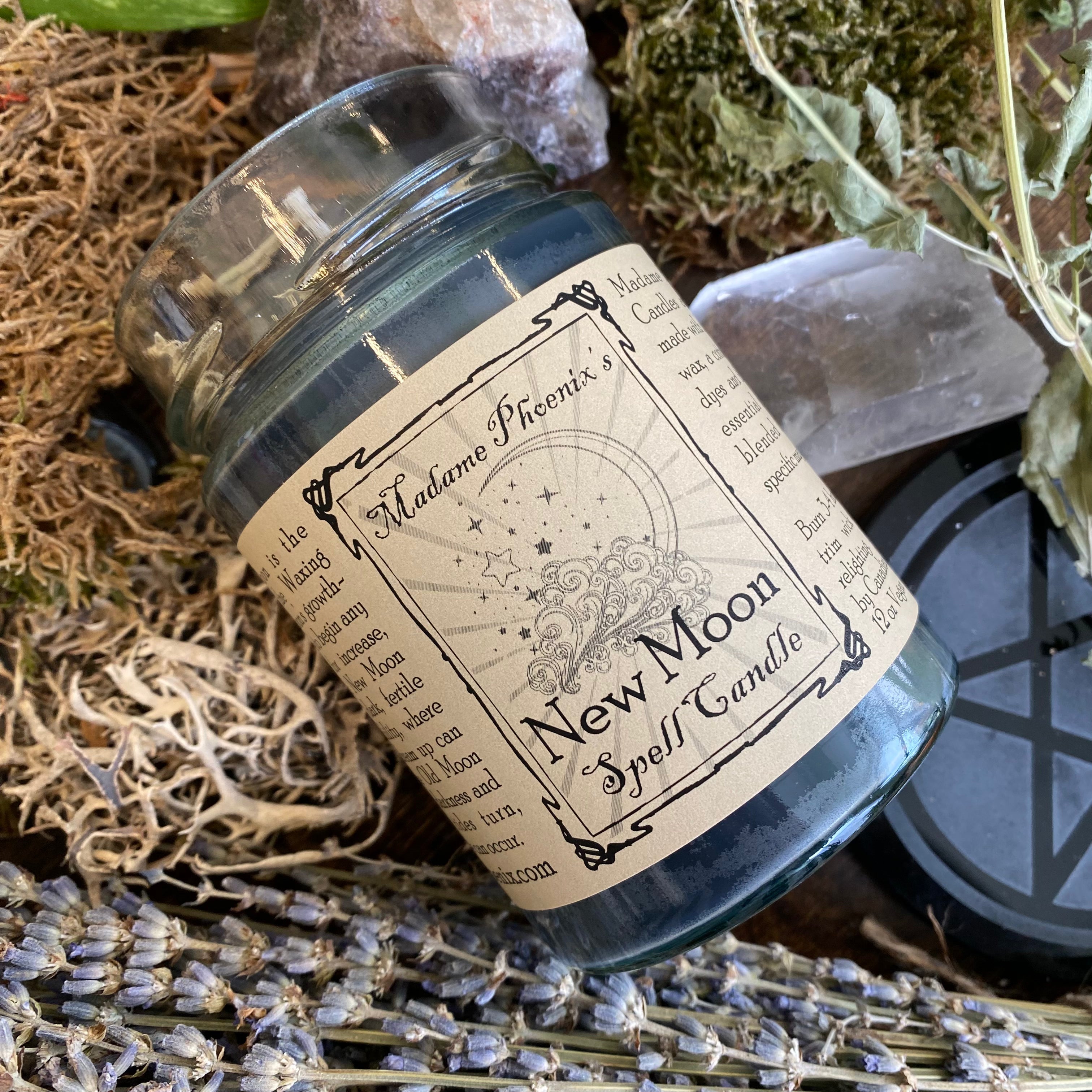 New Moon Ritual Spell Candle