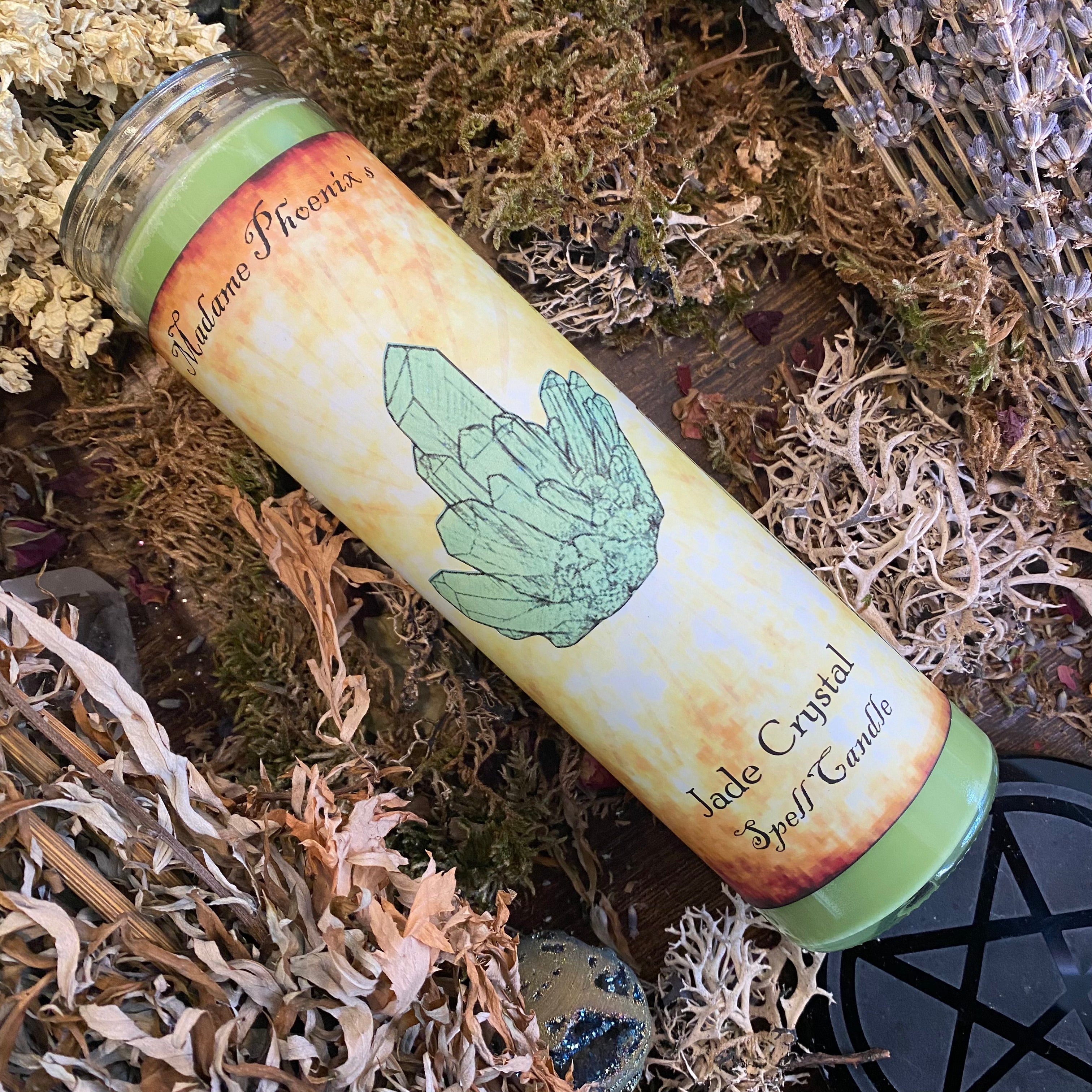 Crystal Magic Jade Spell Candle