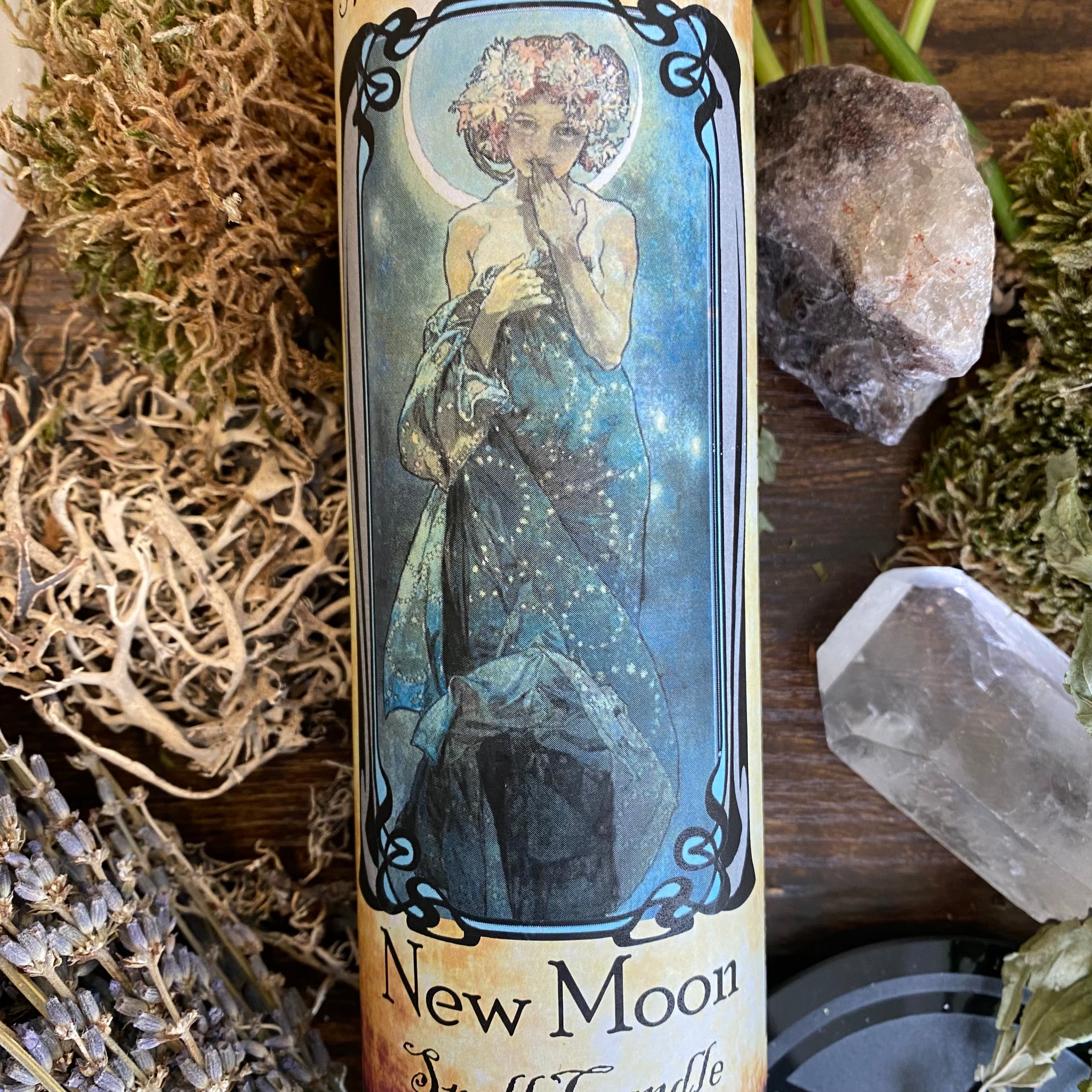 New Moon Ritual Spell Candle