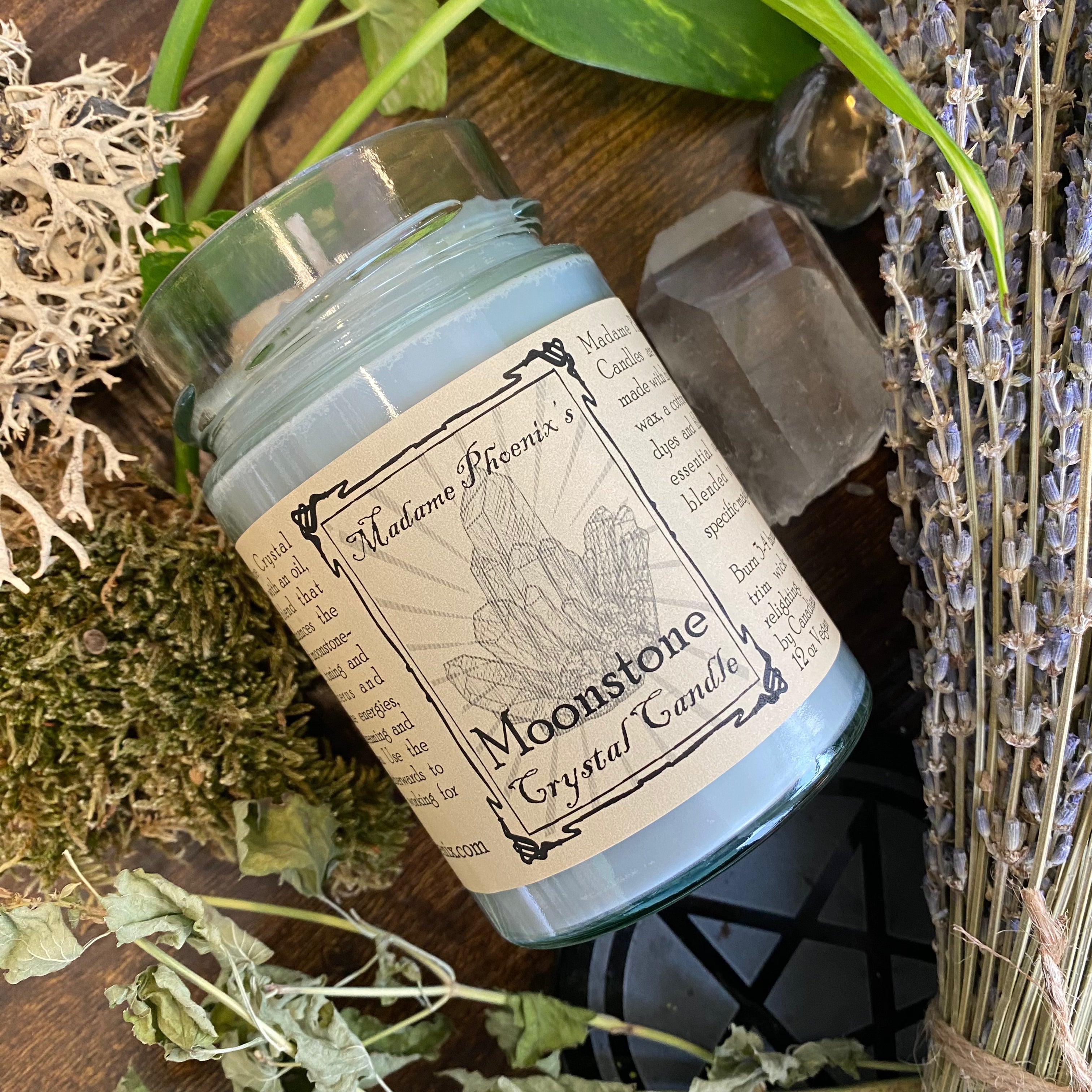 Crystal Magic Moonstone Candle