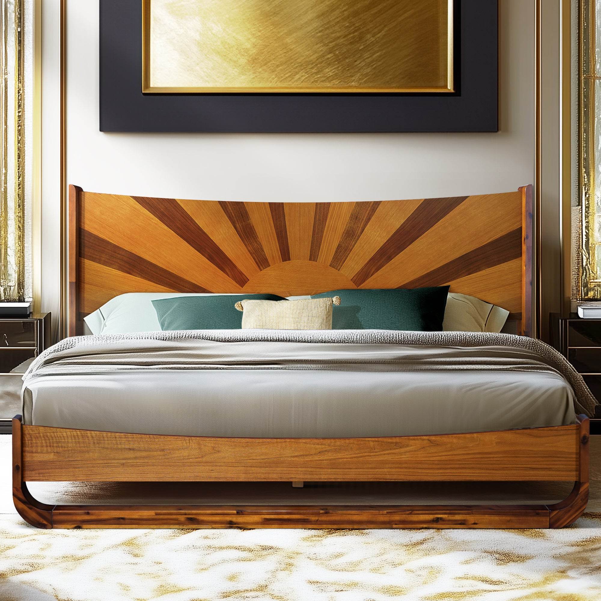 Sunset Platform Bed Frame With Headboard