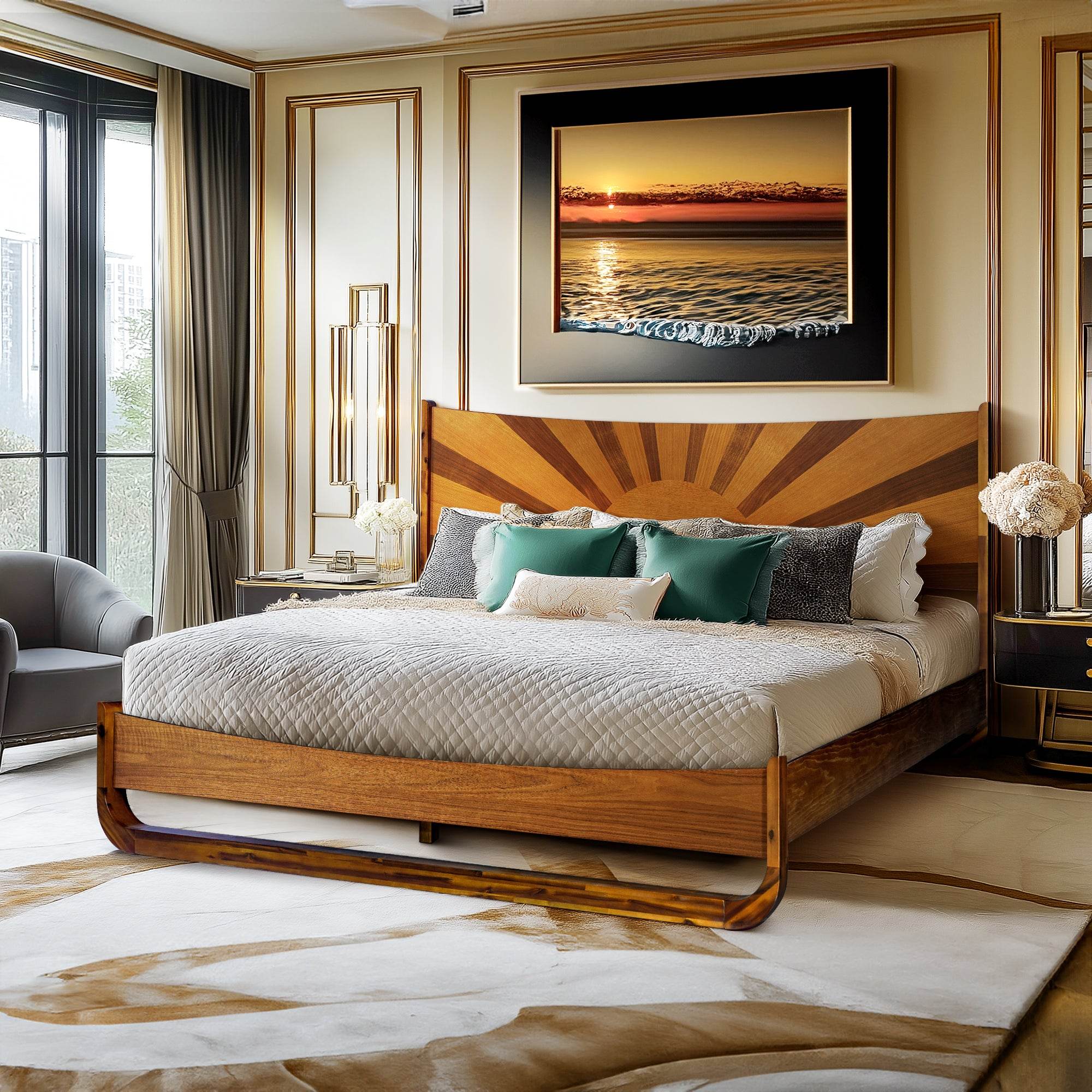 Sunset Platform Bed Frame With Headboard