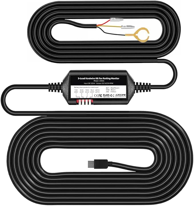 AZDOME JYX05 3-Lead Acc Hardwire Kit Type-C Port