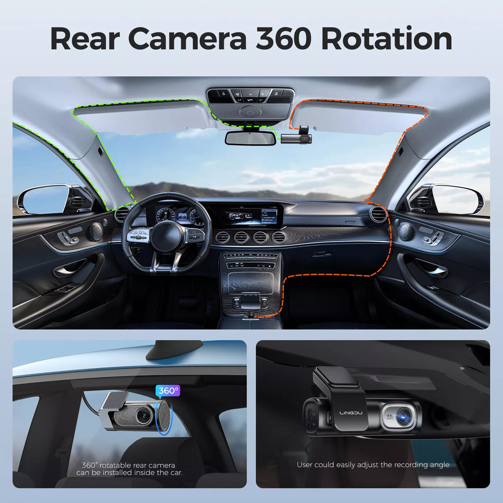 D600 4K Dash Cam Front and Rear, Free 64GB Card, Built-in 5G WiFi GPS Car Camera, Smart Voice Control, G-Sensor 24H Parking Mode, Loop Recording Night Vision, Max Up Support 128GB